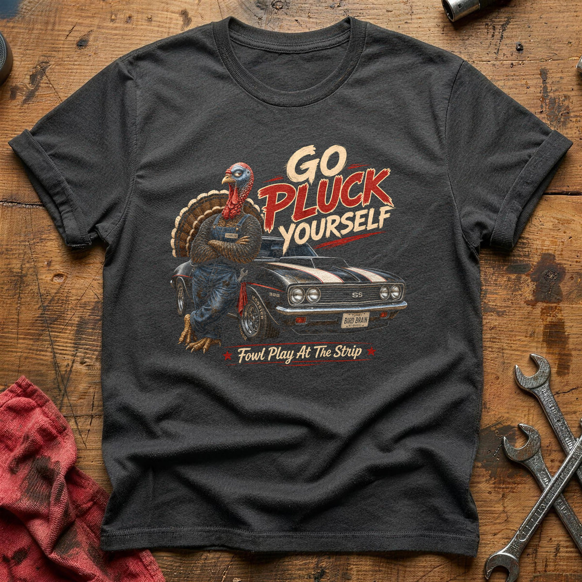 Go Pluck Yourself Fowl Play 3 T-Shirt - Charcoal