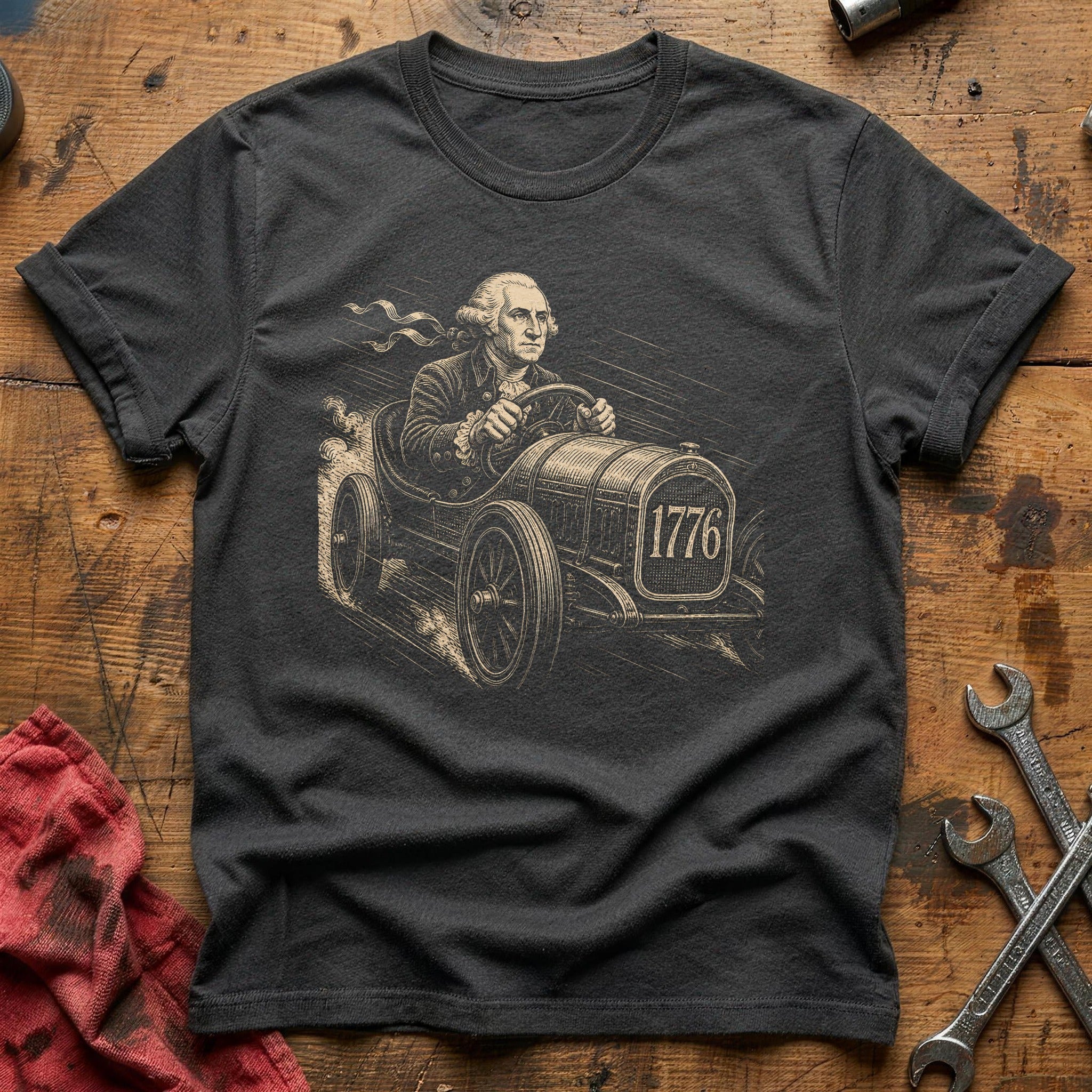 Golden Age Driver T-Shirt - Charcoal