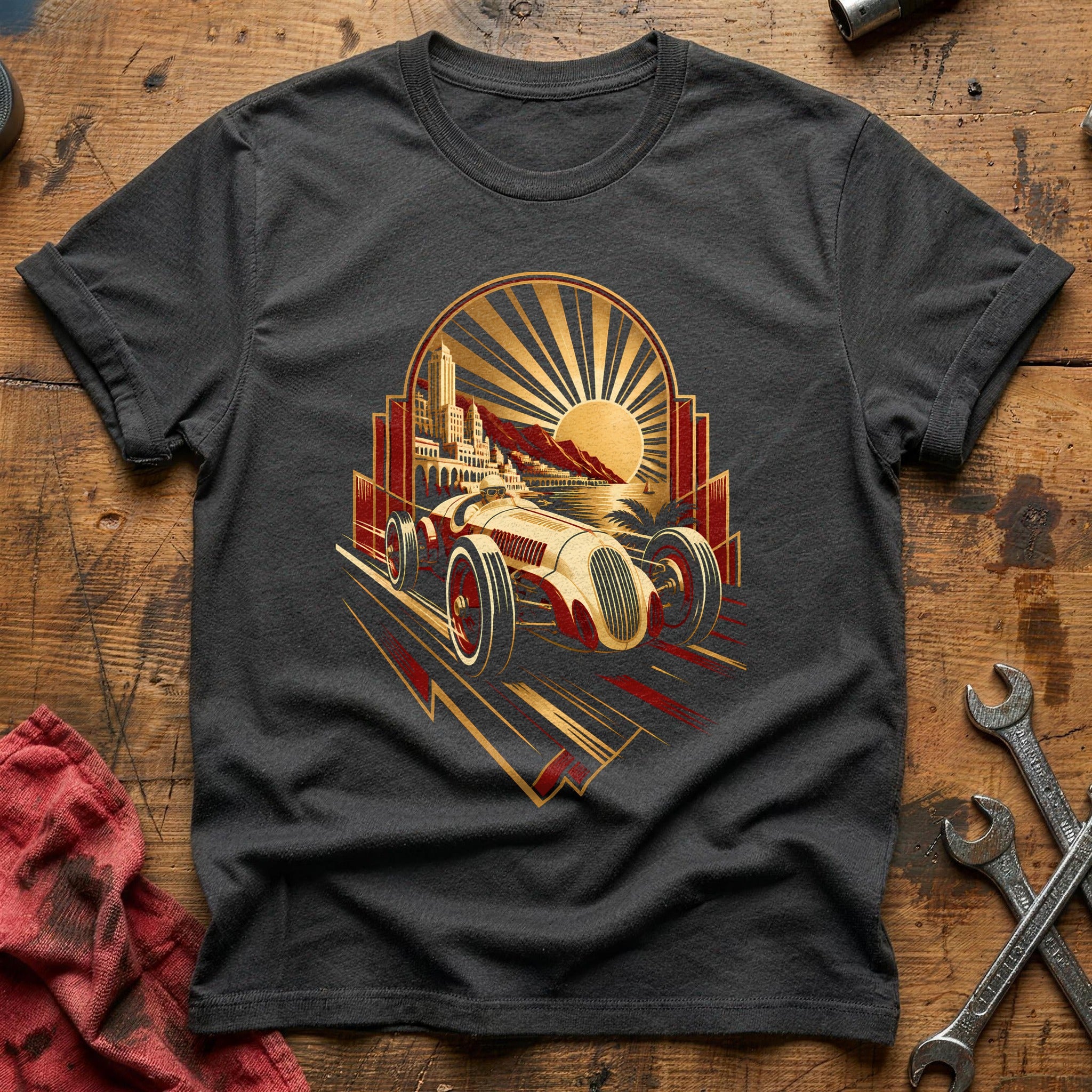 Golden Hour Racer T-Shirt - Charcoal
