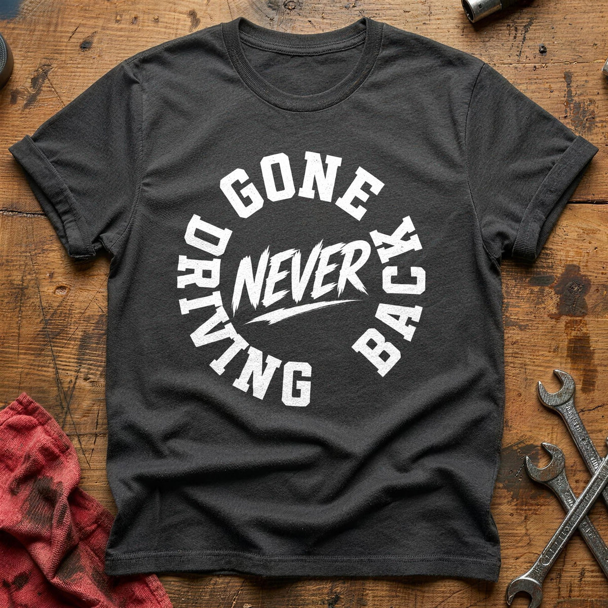 Gone Driving Never Back 74 T-Shirt - Charcoal