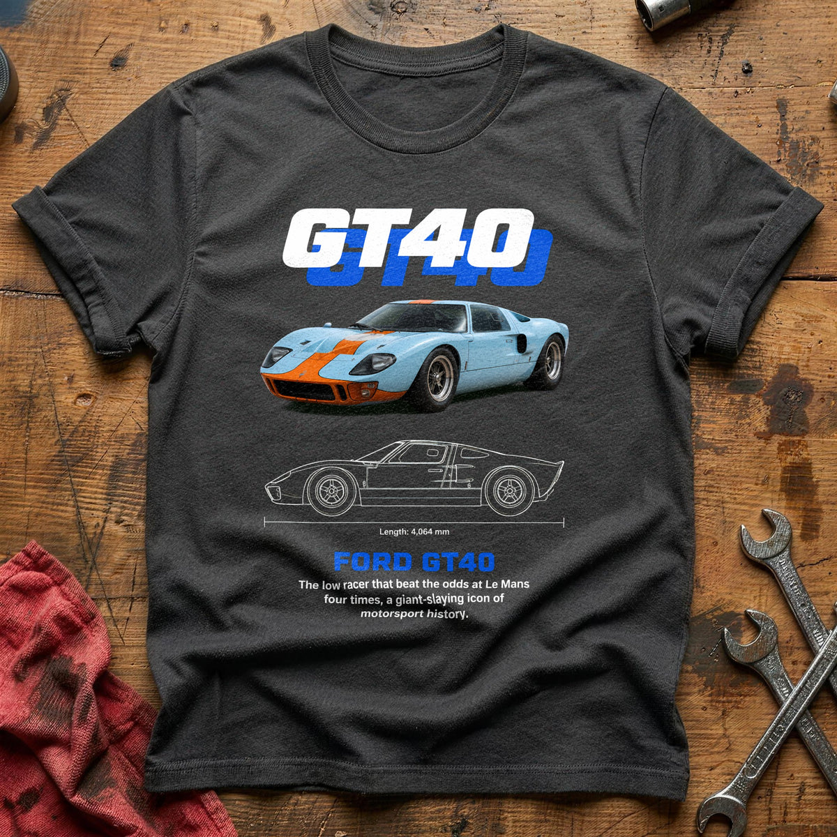 GT40 76 T-Shirt - Charcoal