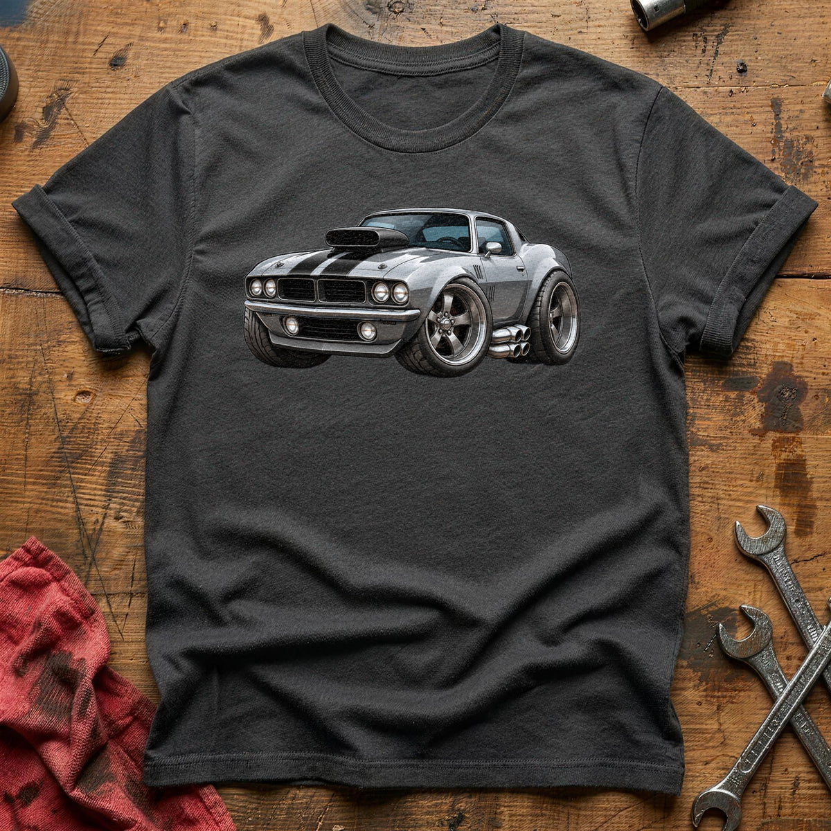 Heist Muscle Car 18 T-Shirt - Charcoal