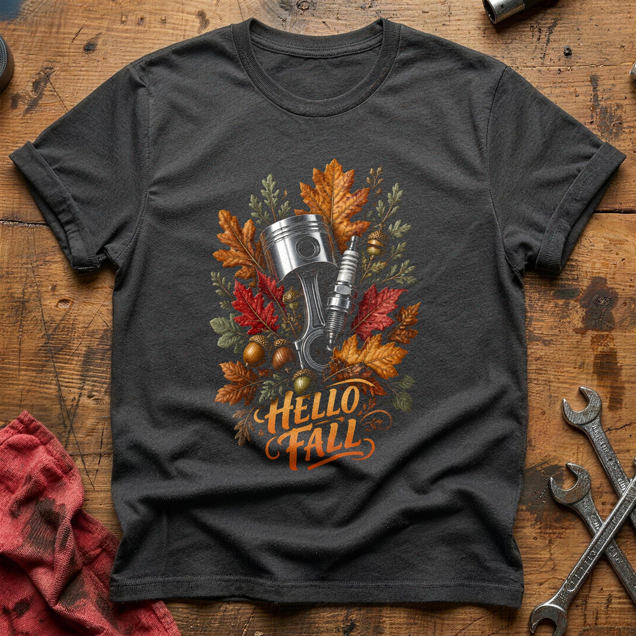 Hello Fall Piston Bouquet 39 T-Shirt - Charcoal