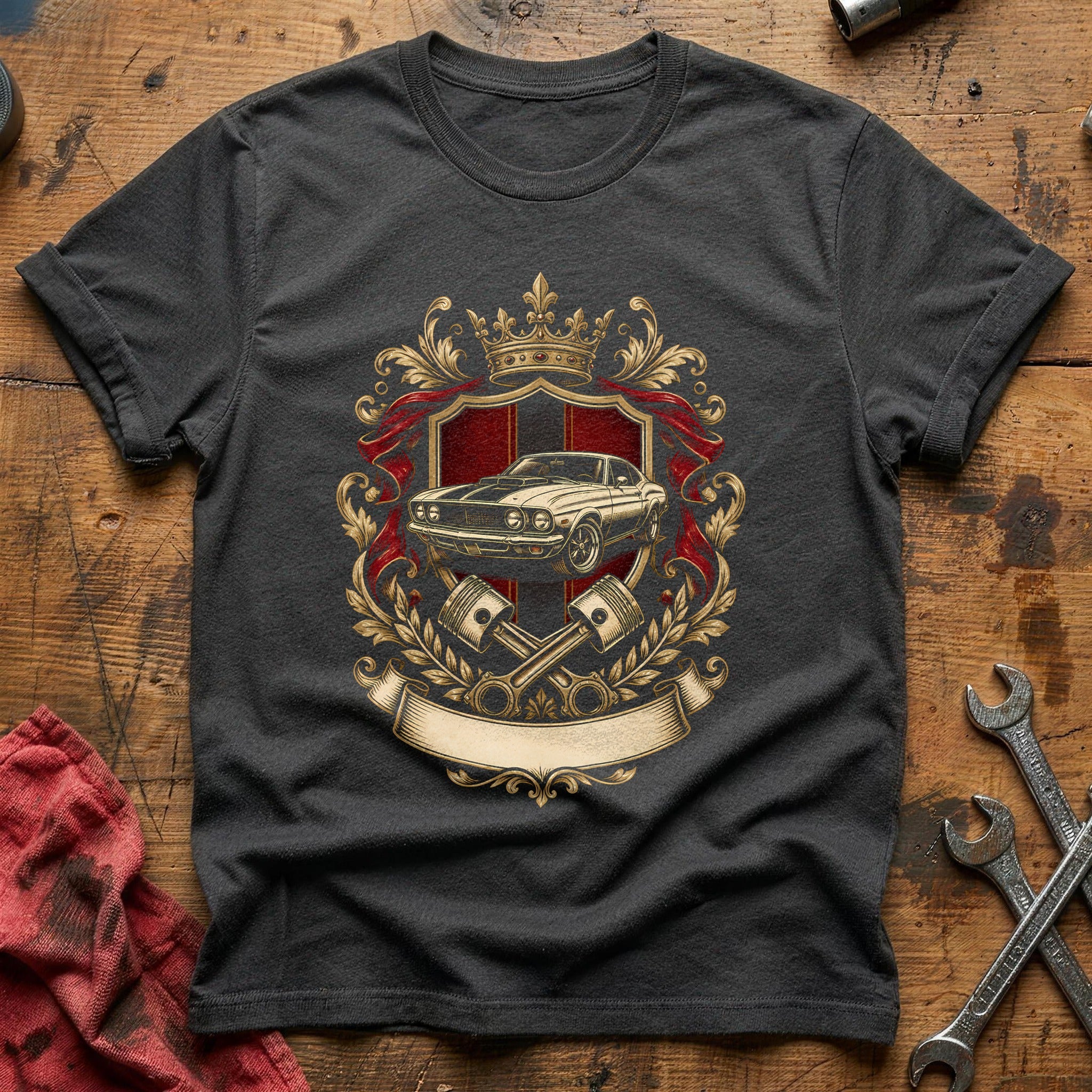 Heraldic Car 47 T-Shirt - Charcoal