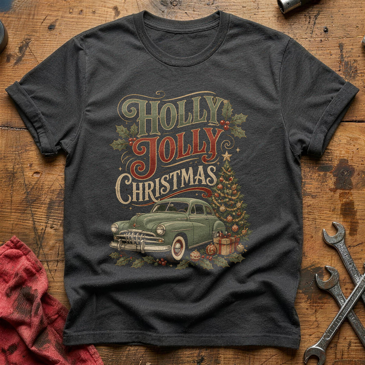 Holly Jolly Christmas 72 T-Shirt - Charcoal