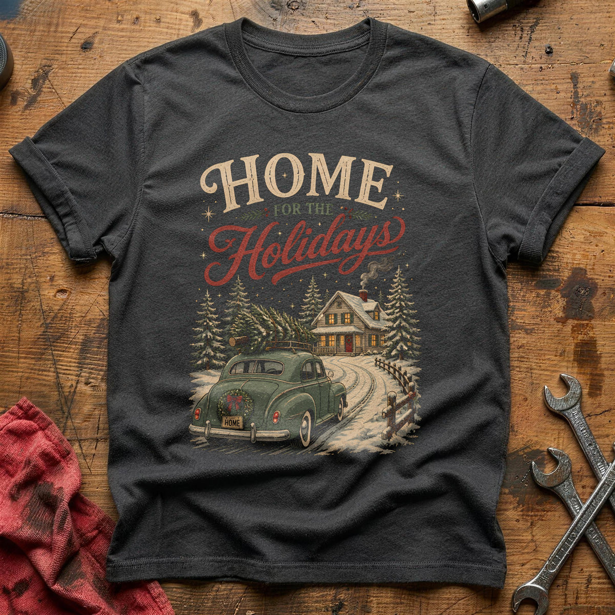 Home For The Holidays 70 T-Shirt - Charcoal
