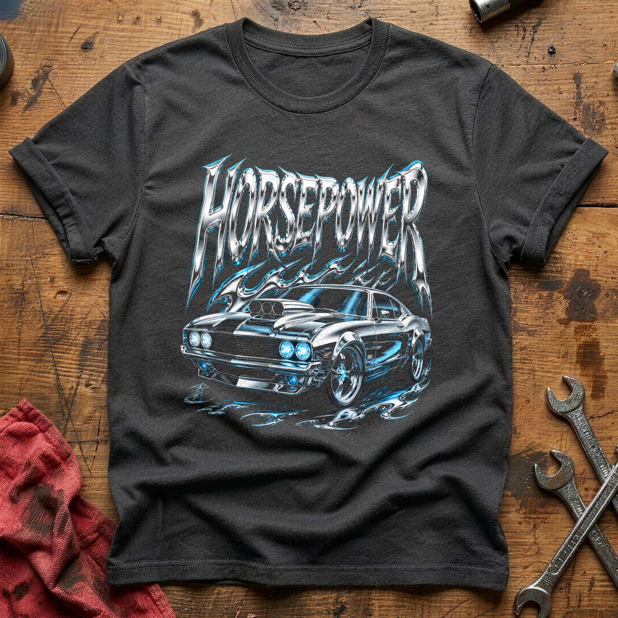 Horsepower Chrome Y2K 84 T-Shirt - Charcoal
