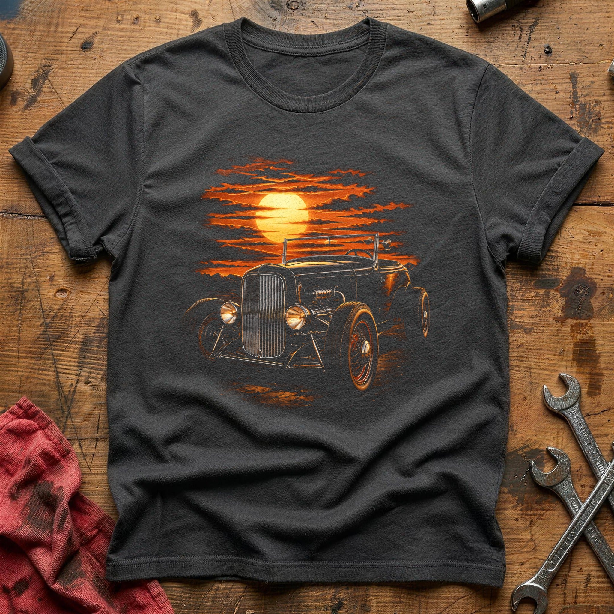 Hot Rod Sunset T-Shirt - Charcoal