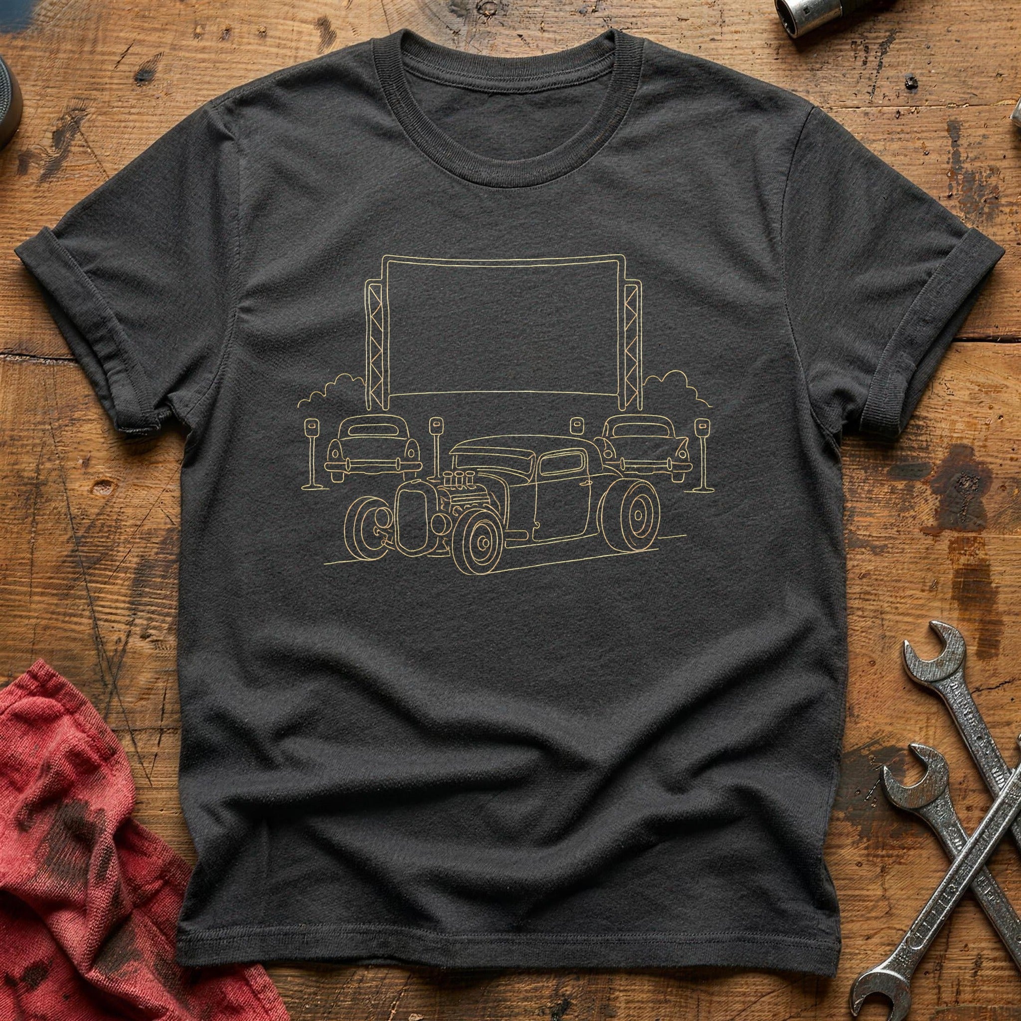 Hotrod Drivein 74 T-Shirt - Charcoal