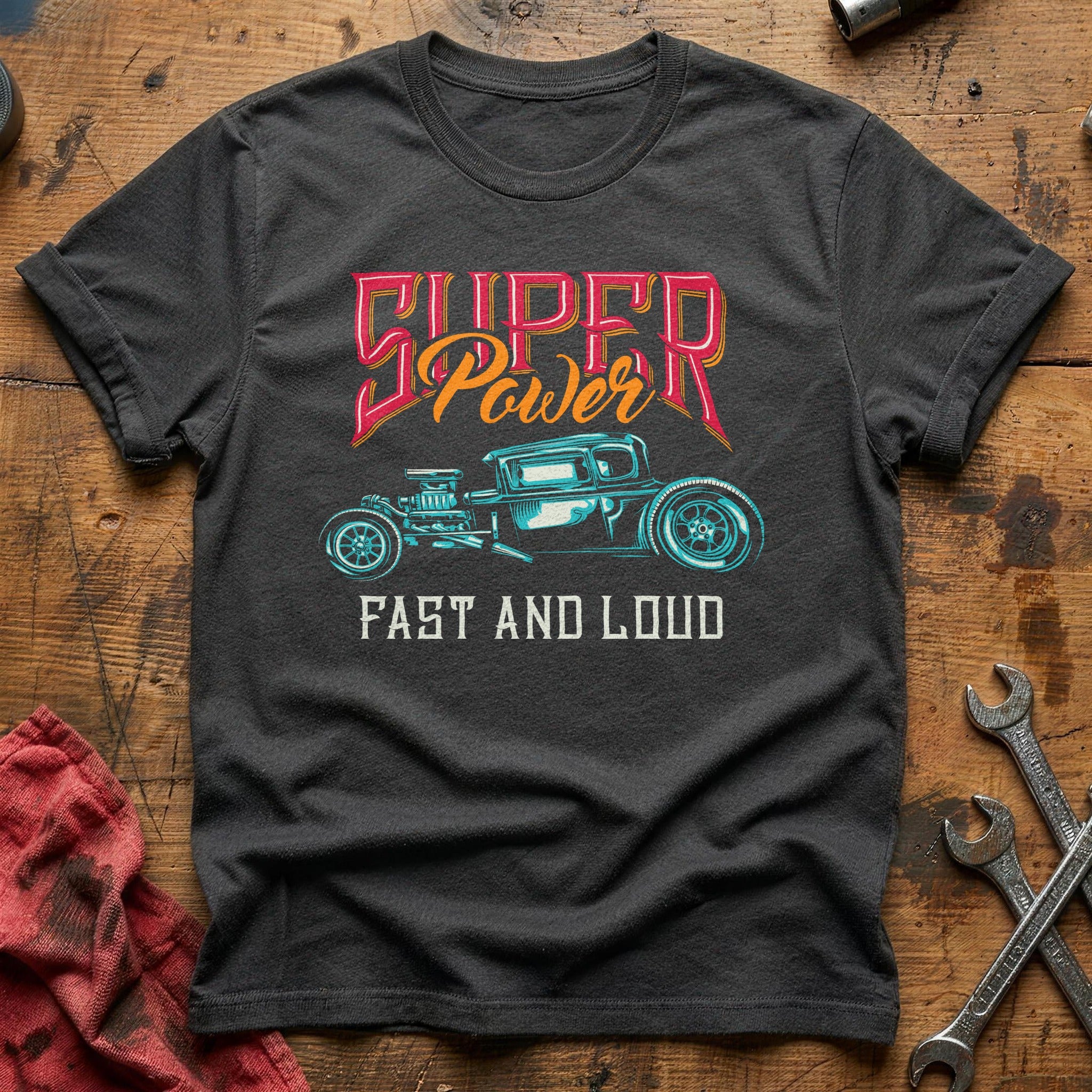 Hotrod fast and loud T-Shirt - Charcoal