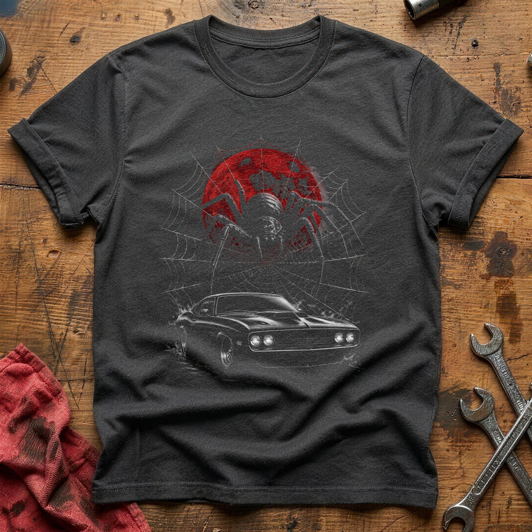 Hotrod Spider Web 63 T-Shirt - Charcoal