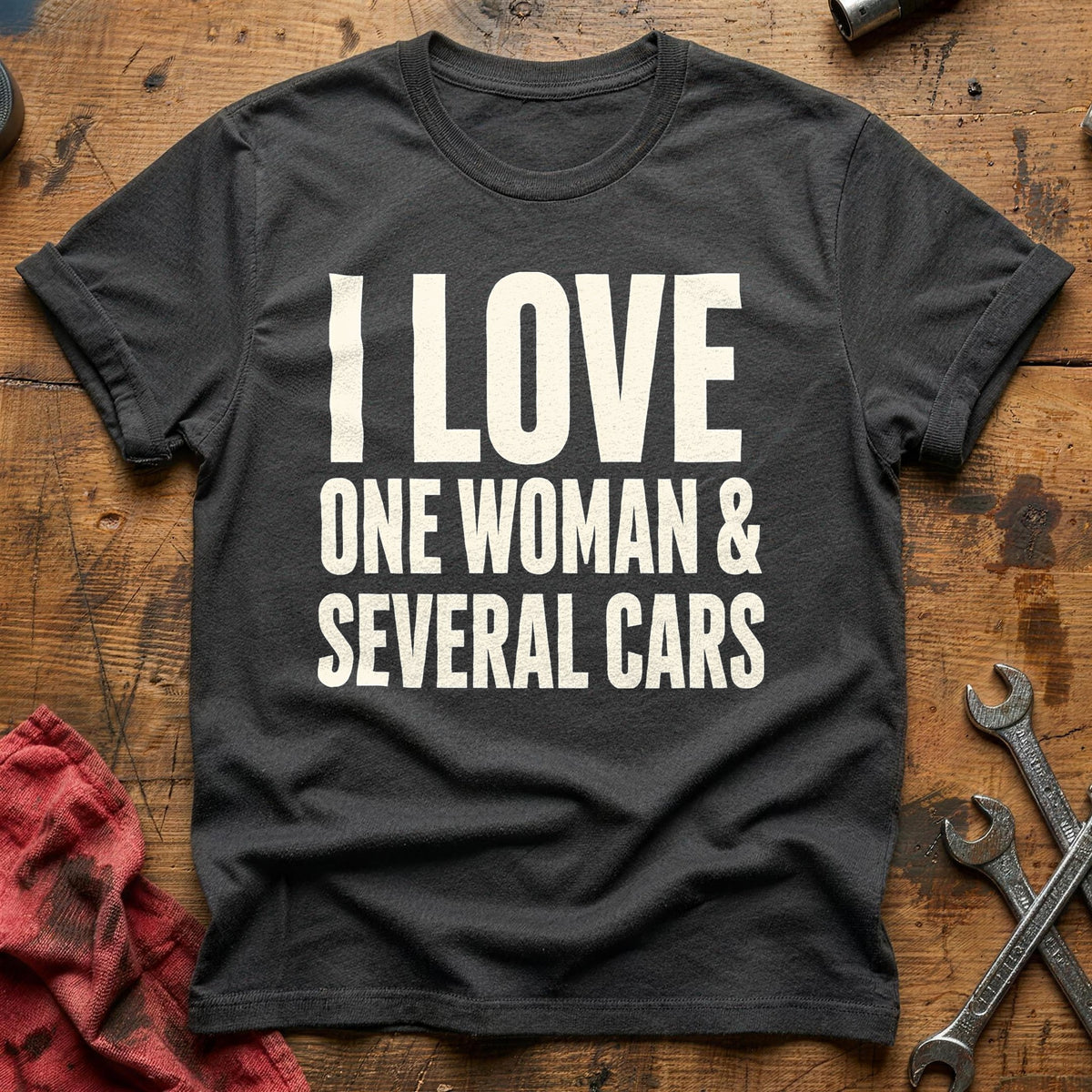I Love One Woman And Several Cars 14 T-Shirt - Charcoal