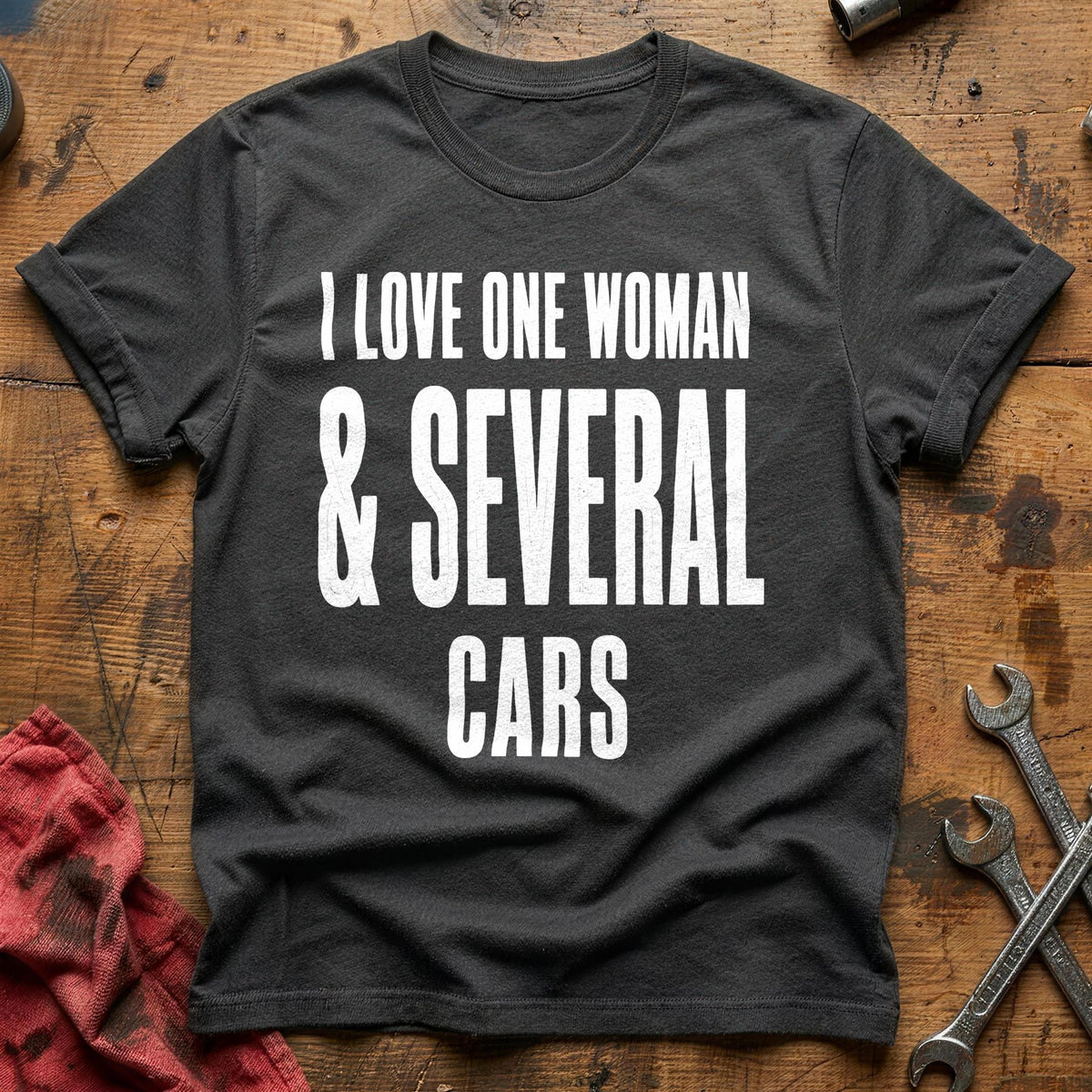 I Love One Woman And Several Cars 95 T-Shirt - Charcoal