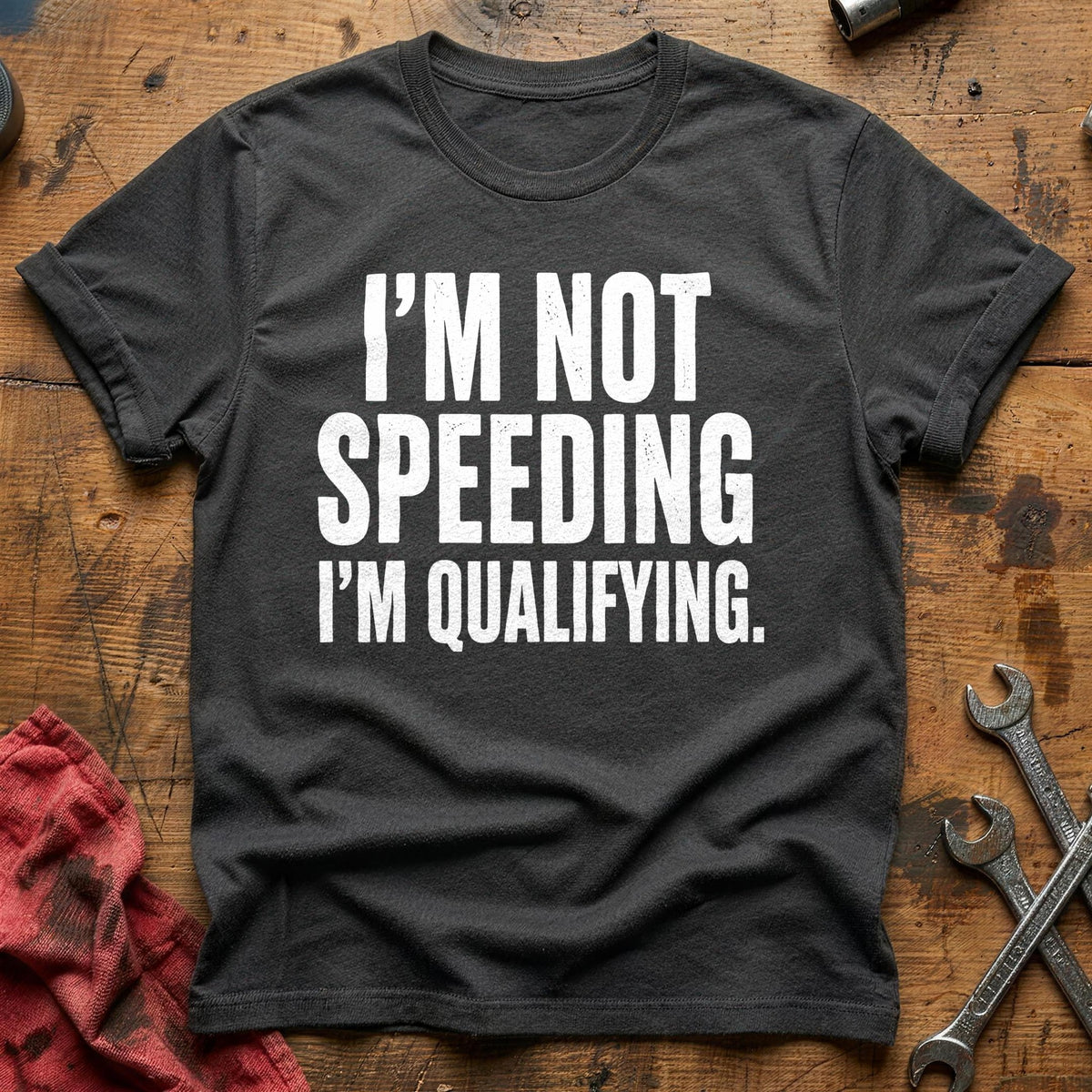 I'm Not Speeding I'm Qualifying 73 T-Shirt - Charcoal