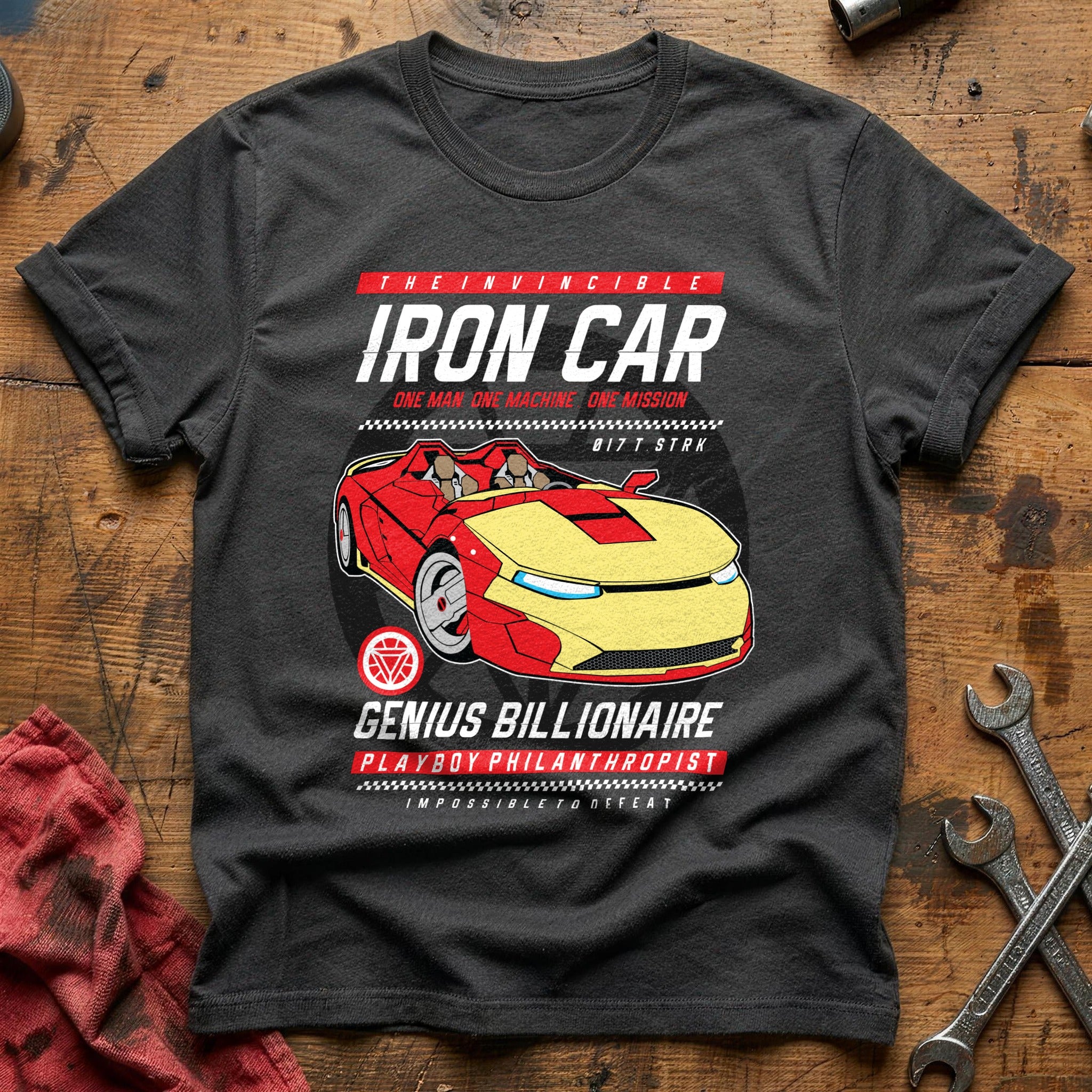 Iron man car T-Shirt - Charcoal