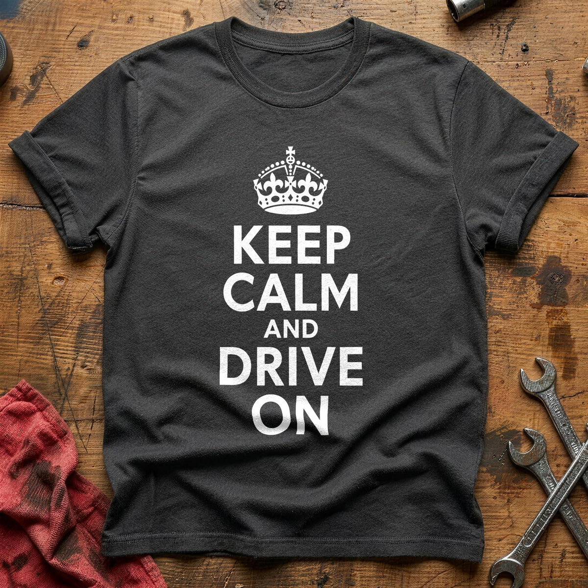Keep Calm And Drive On 88 T-Shirt - Charcoal