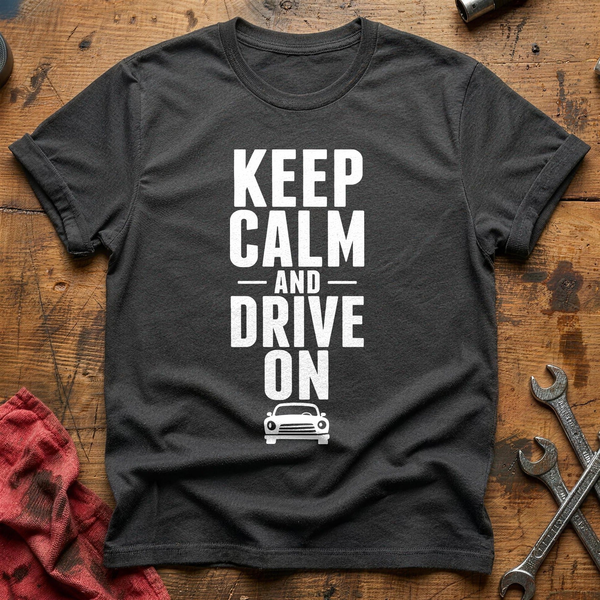 Keep Calm Drive On 42 T-Shirt - Charcoal