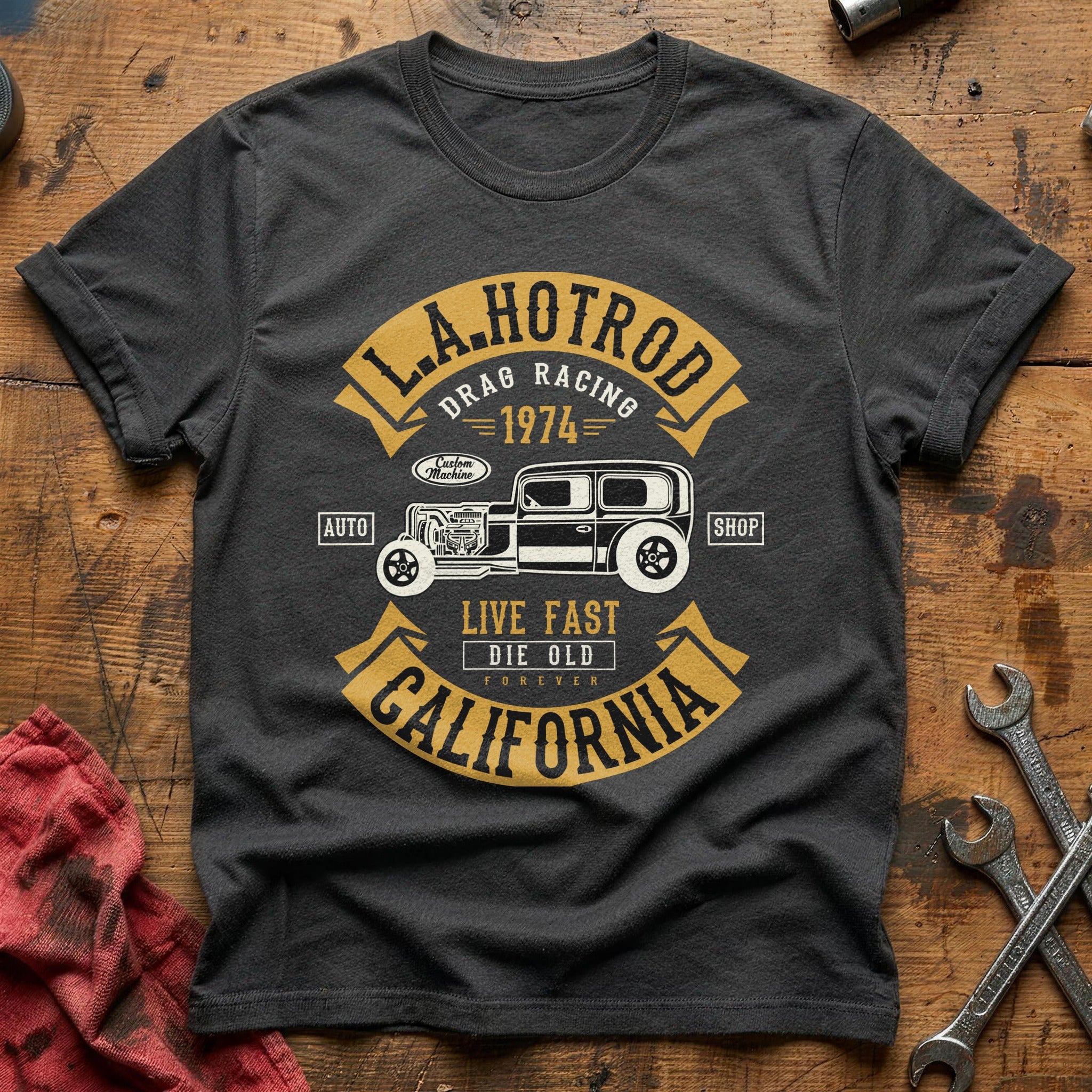 LA hotrod T-Shirt - Charcoal