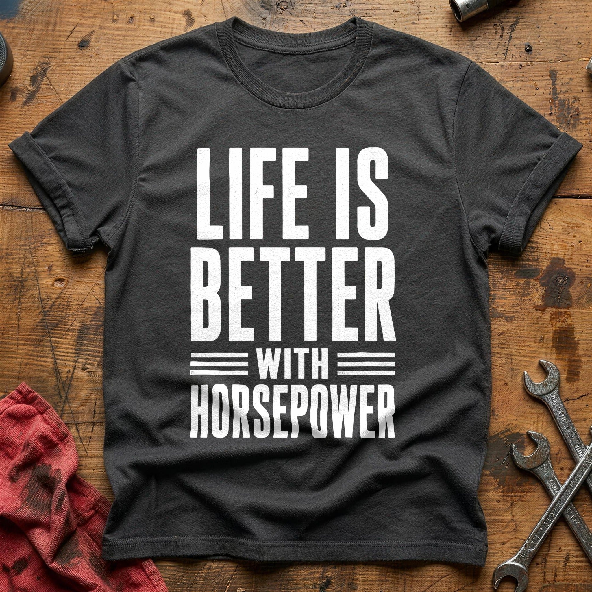 Life Better Horsepower 35 T-Shirt - Charcoal