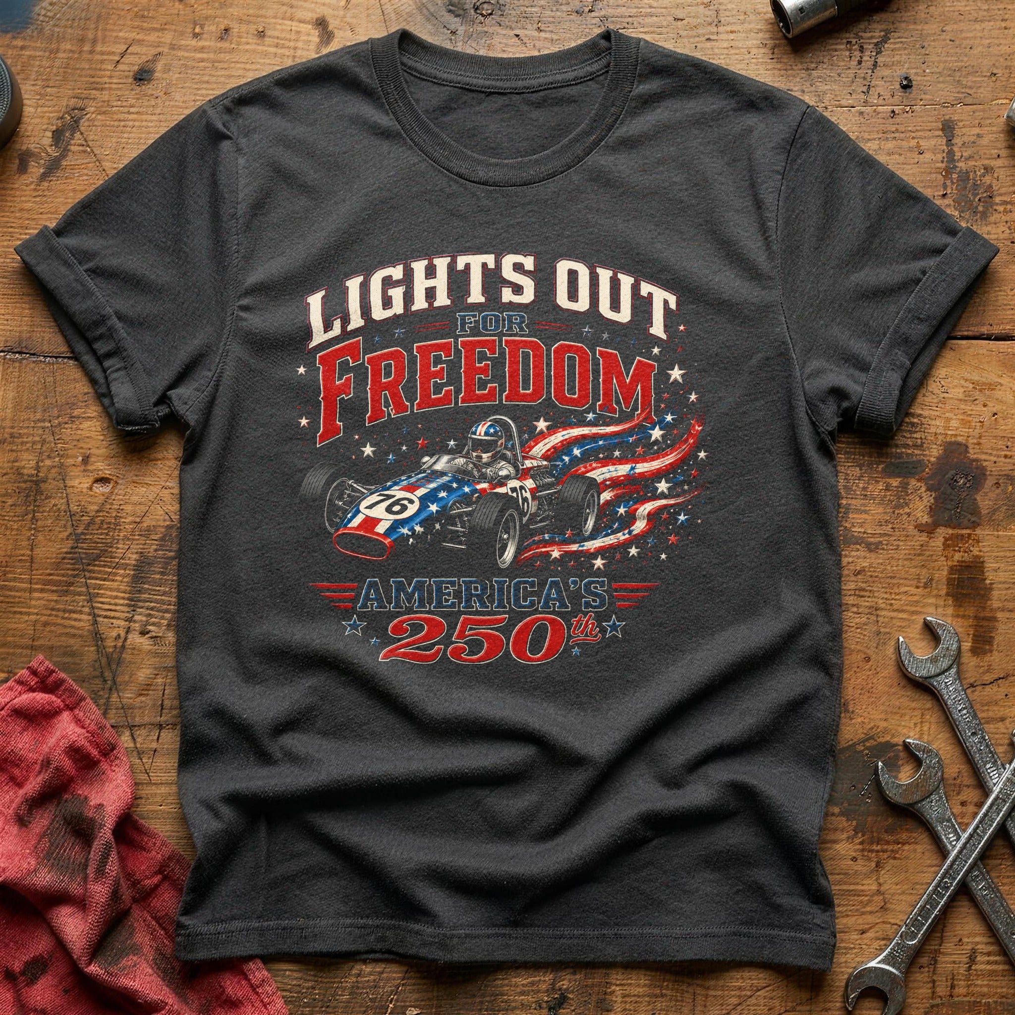 Lights Out Freedom T-Shirt - Charcoal