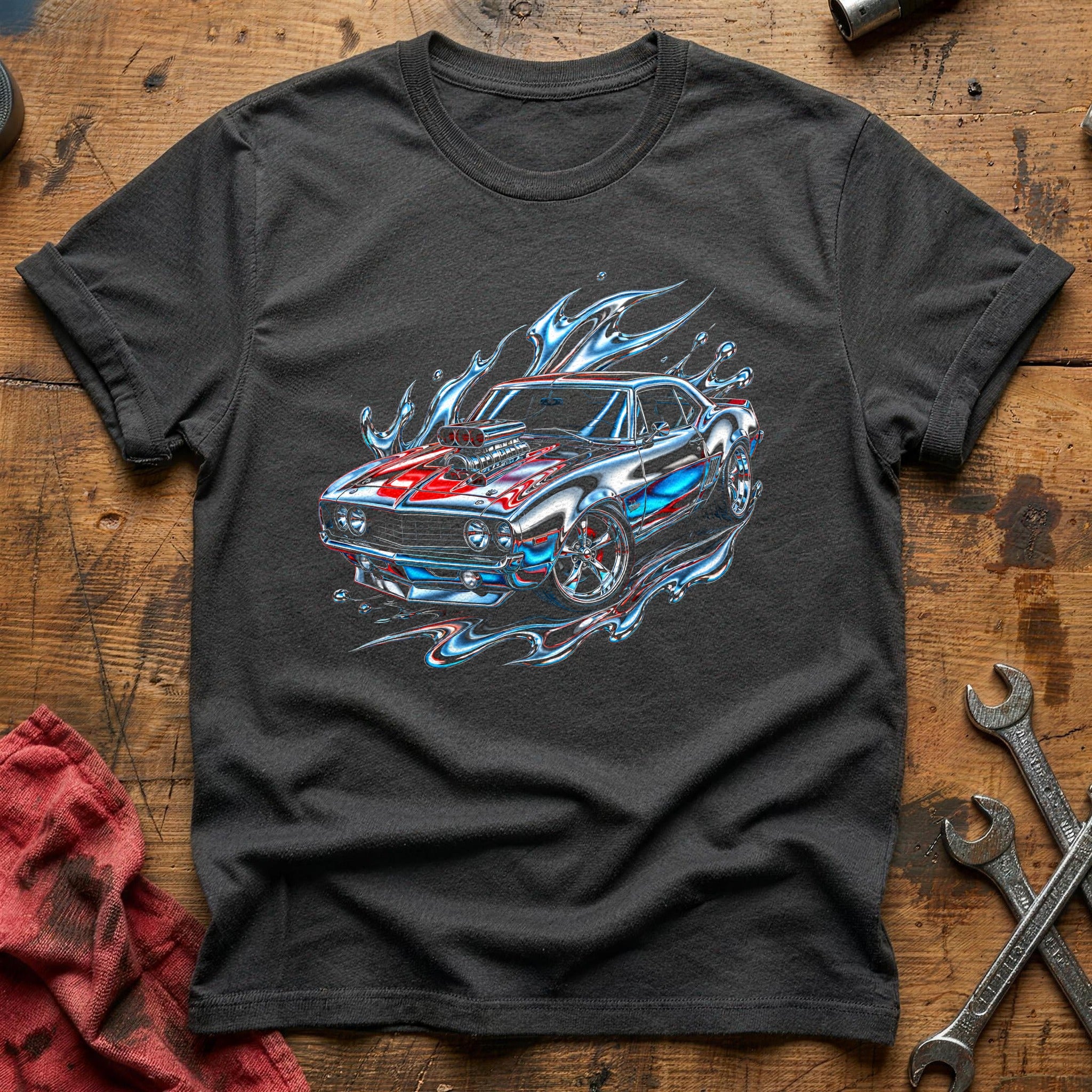Liquid Chrome Muscle T-Shirt - Charcoal