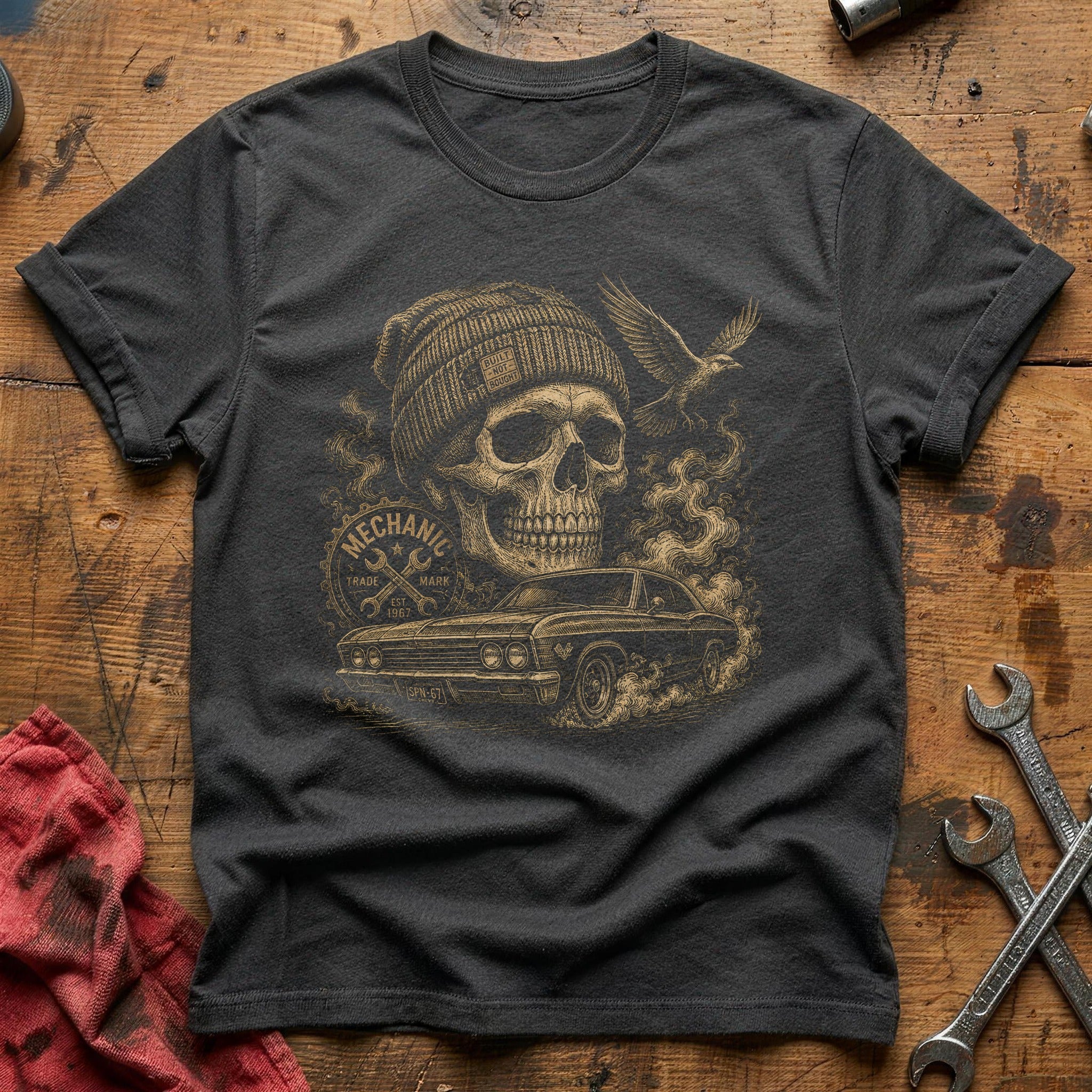 Mechanic's Bones T-Shirt - Charcoal