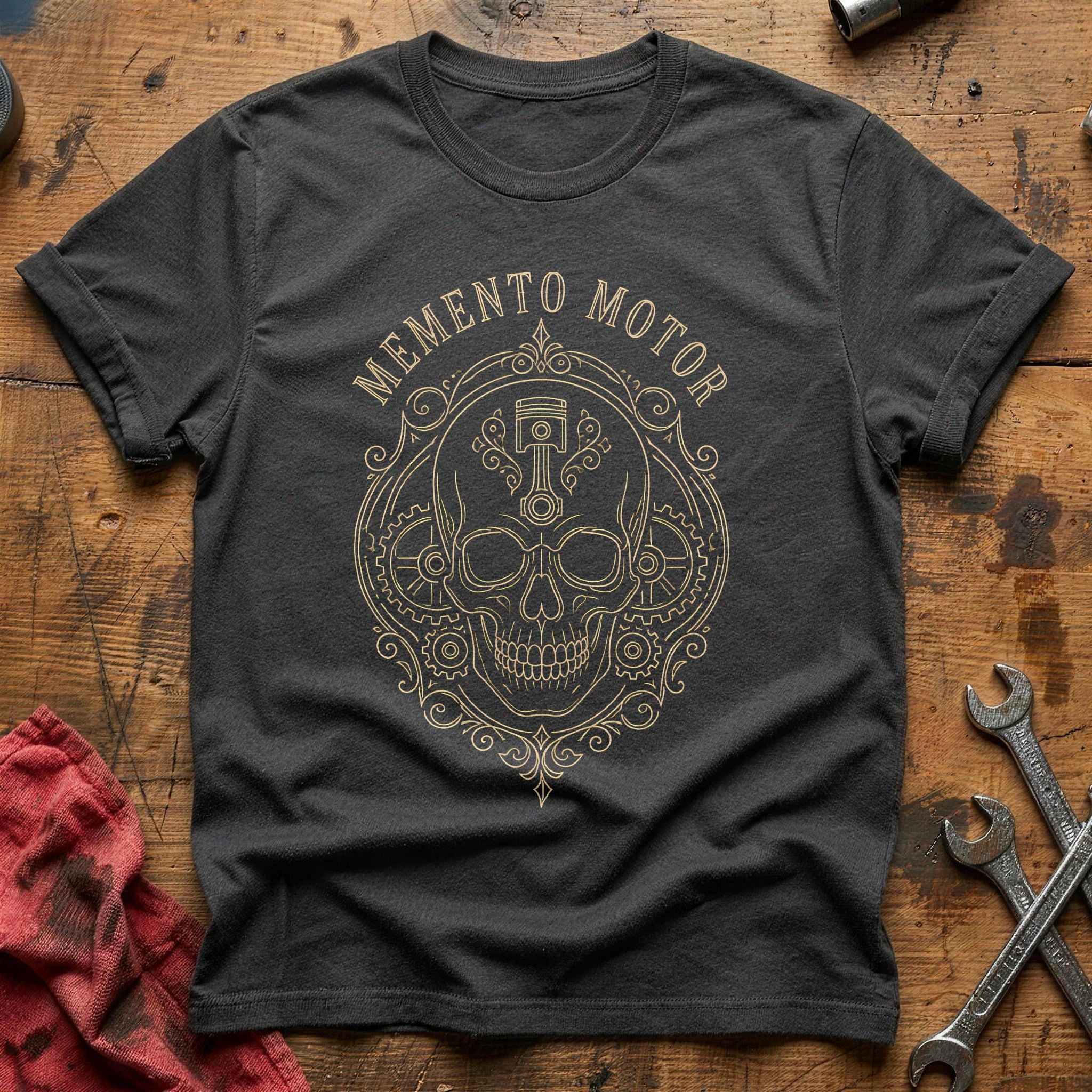 Memento Motor Skull 96 T-Shirt - Charcoal