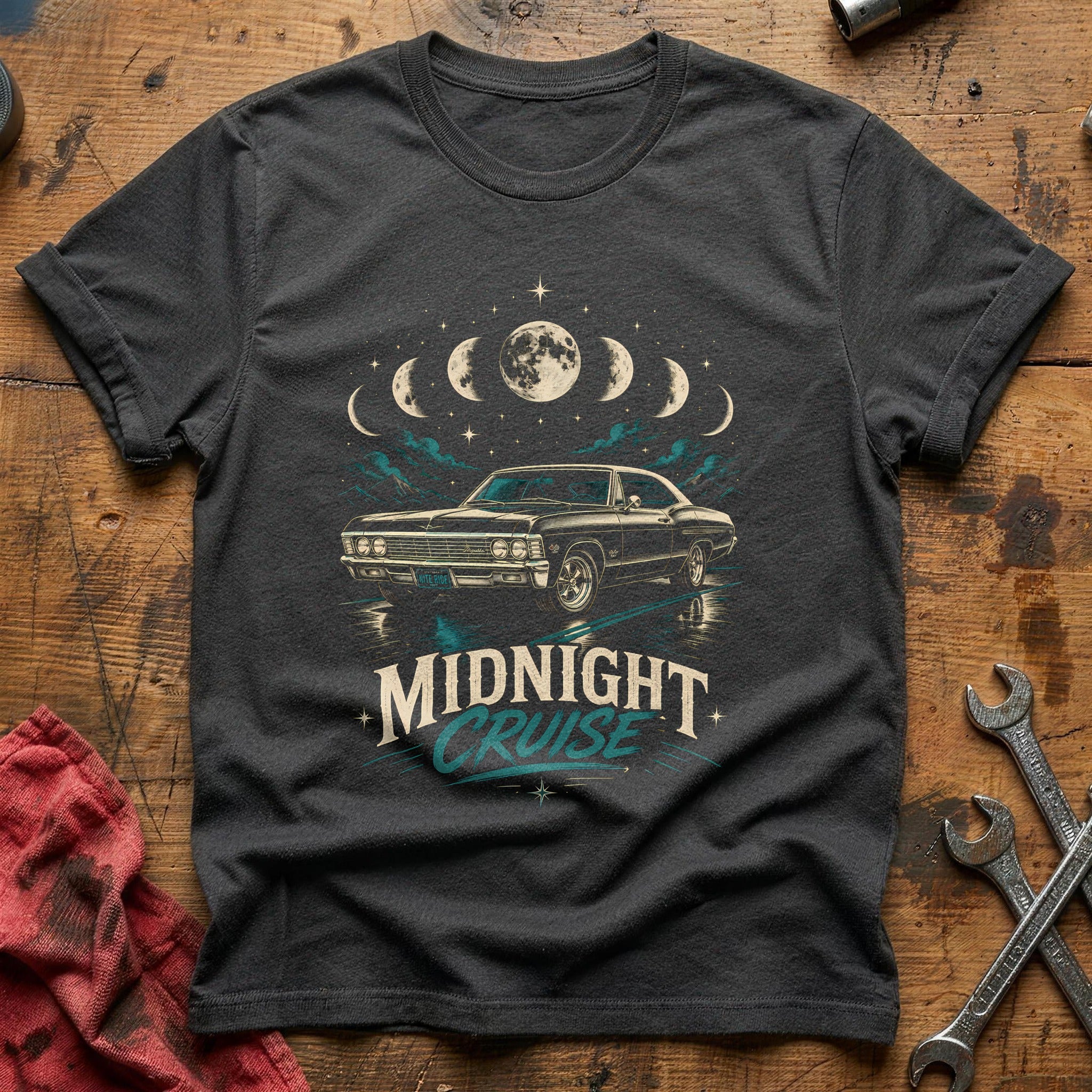 Midnight Cruise Moon 90 T-Shirt - Charcoal