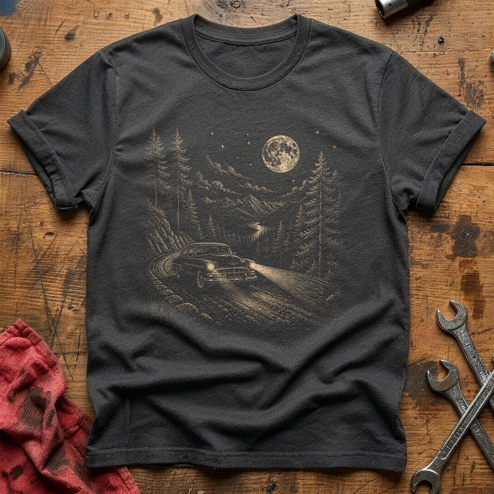 Midnight Mountain Escape T-Shirt - Charcoal