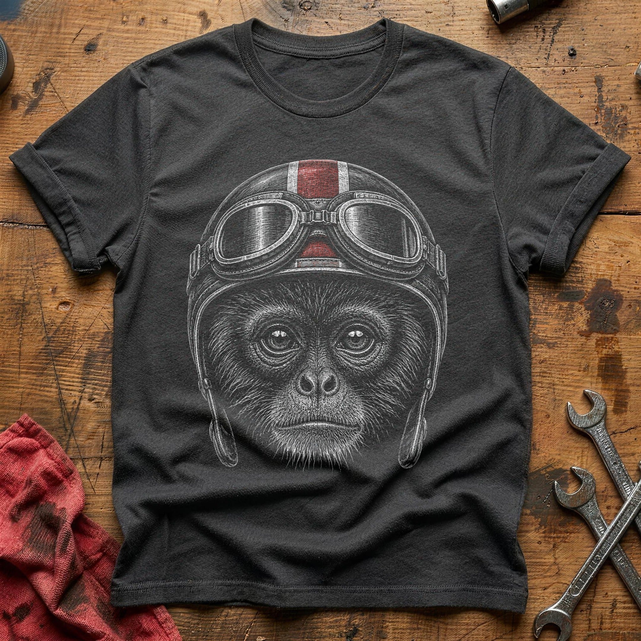 Monkey In Goggles - Charcoal