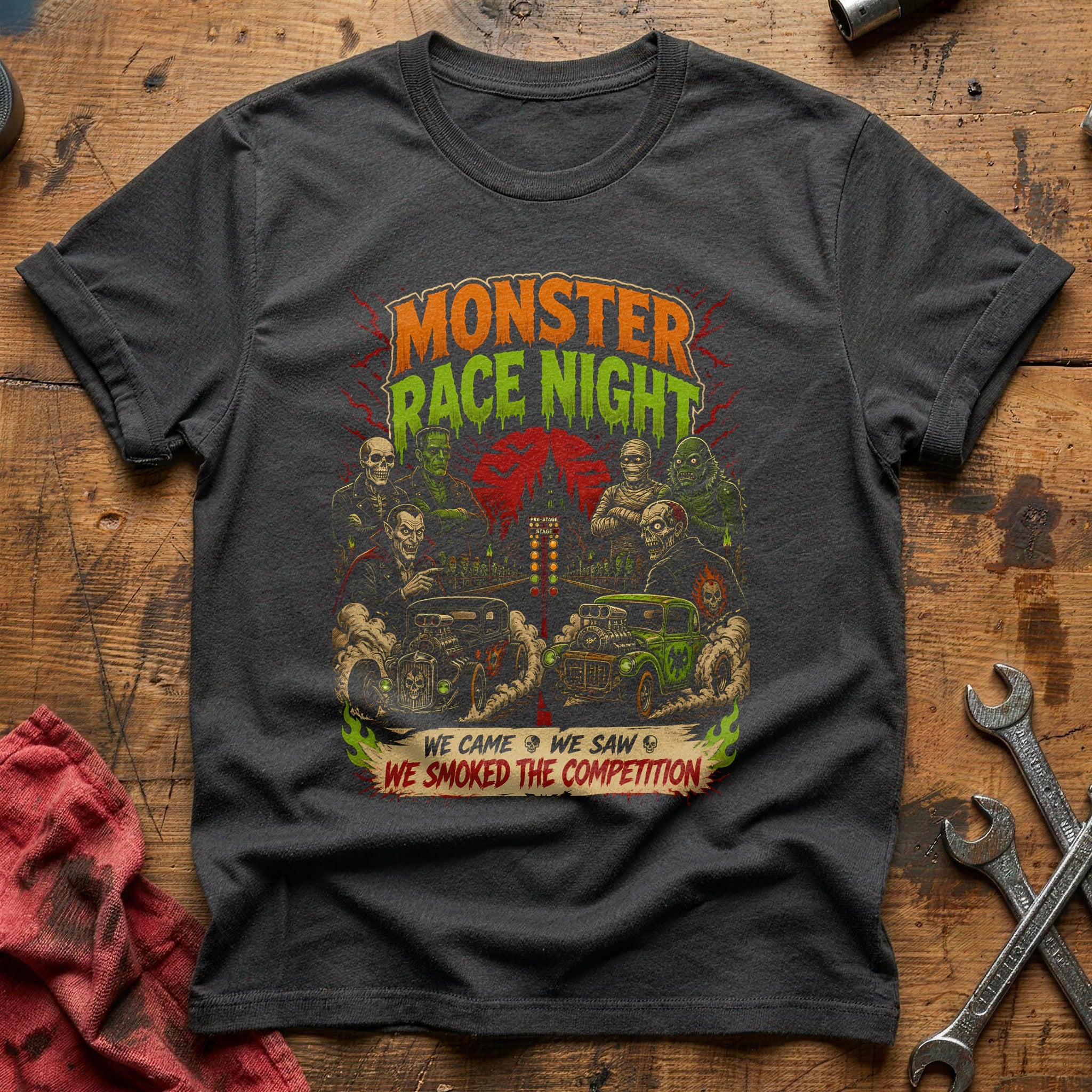 Monster Race Night 54 T-Shirt - Charcoal