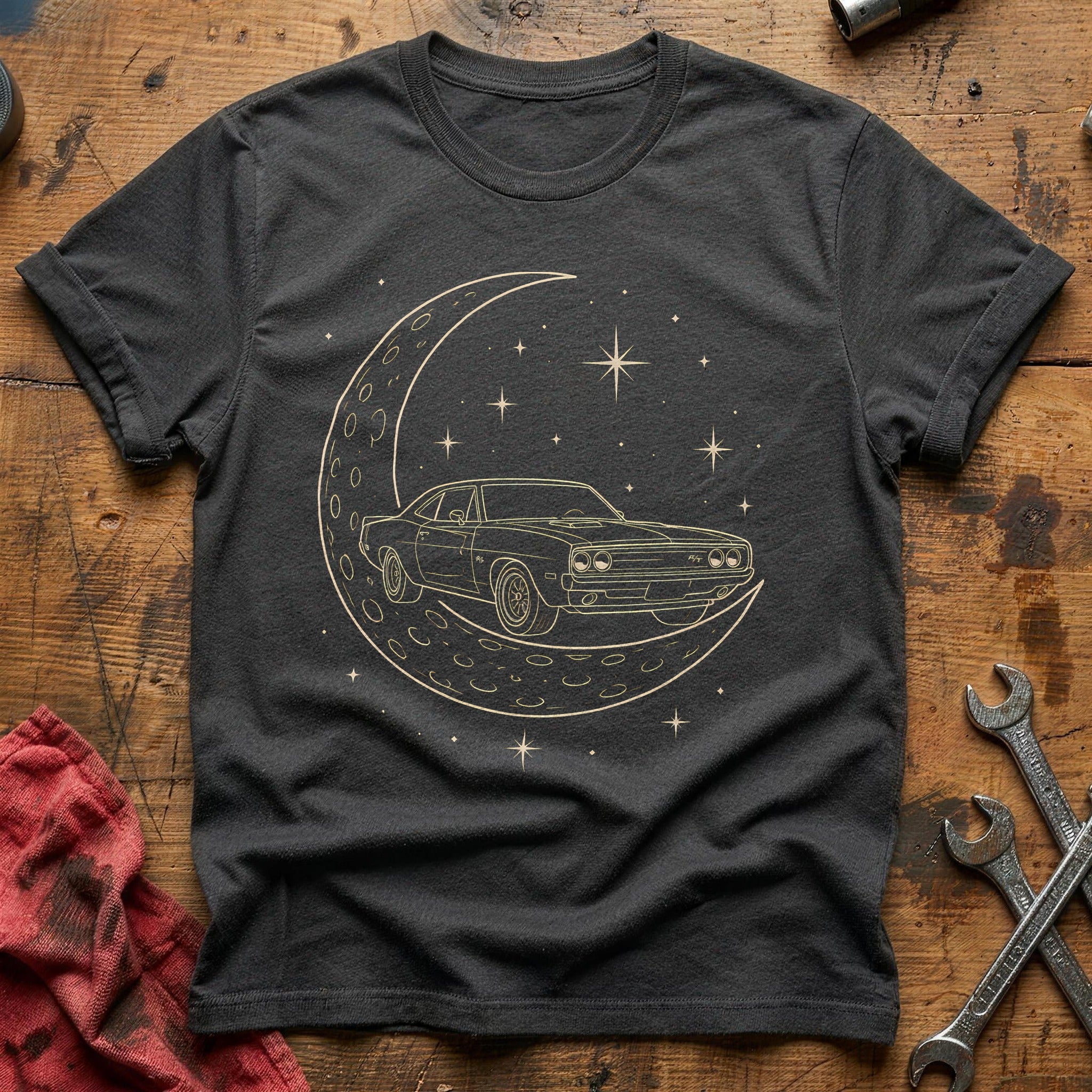 Moon Cradle Car 75 T-Shirt - Charcoal