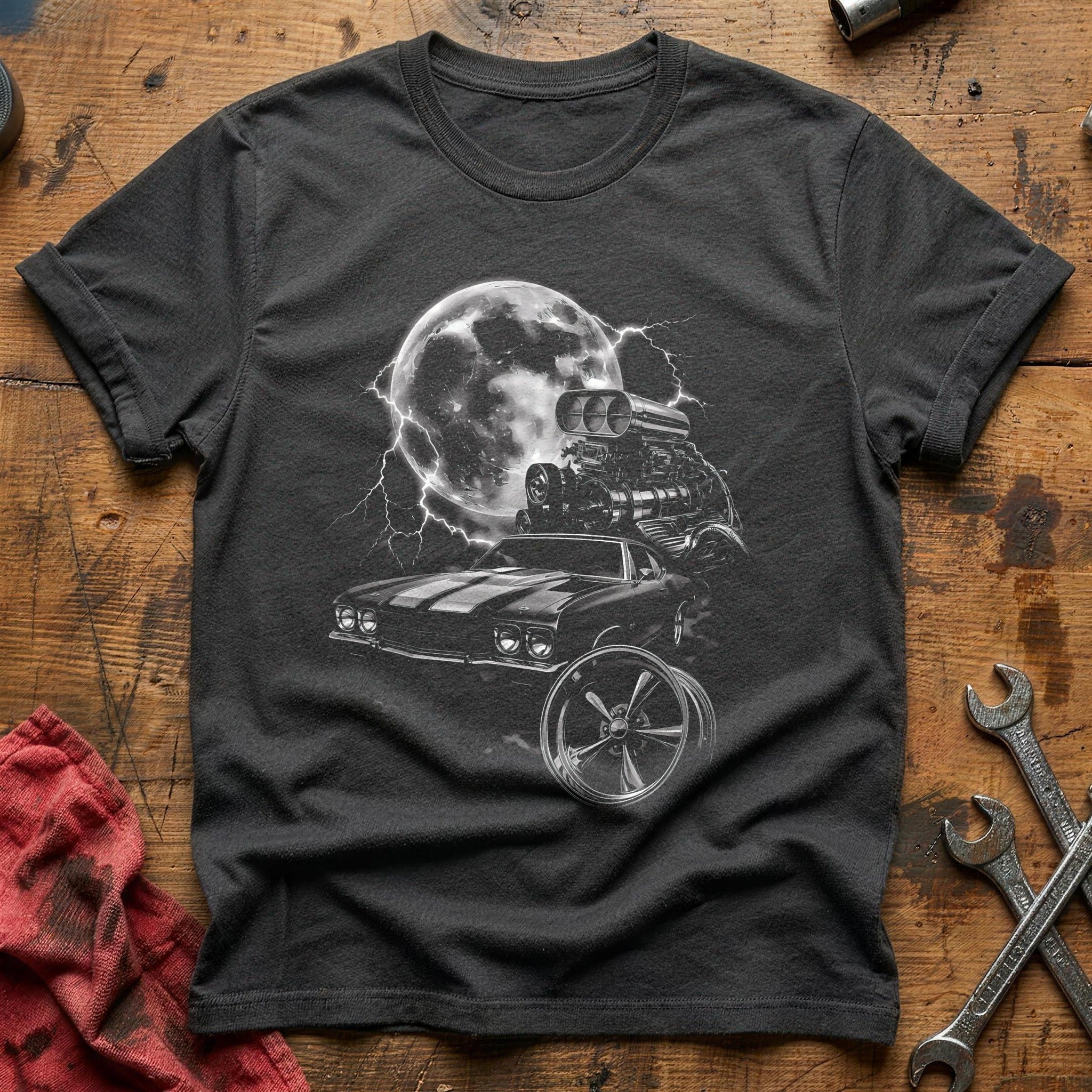 Moon Engine Hot Rod T-Shirt - Charcoal