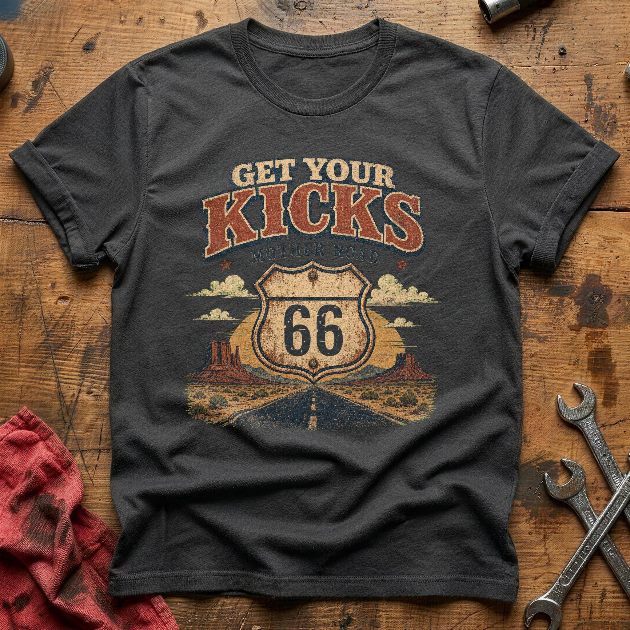 Mother Road Miles T-Shirt - Charcoal