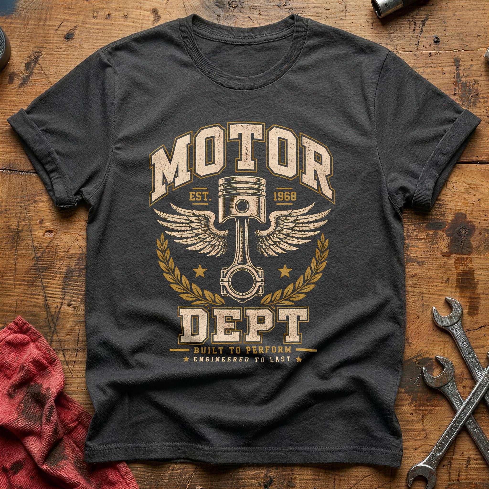 Motor Dept Est 1968 T-Shirt - Charcoal
