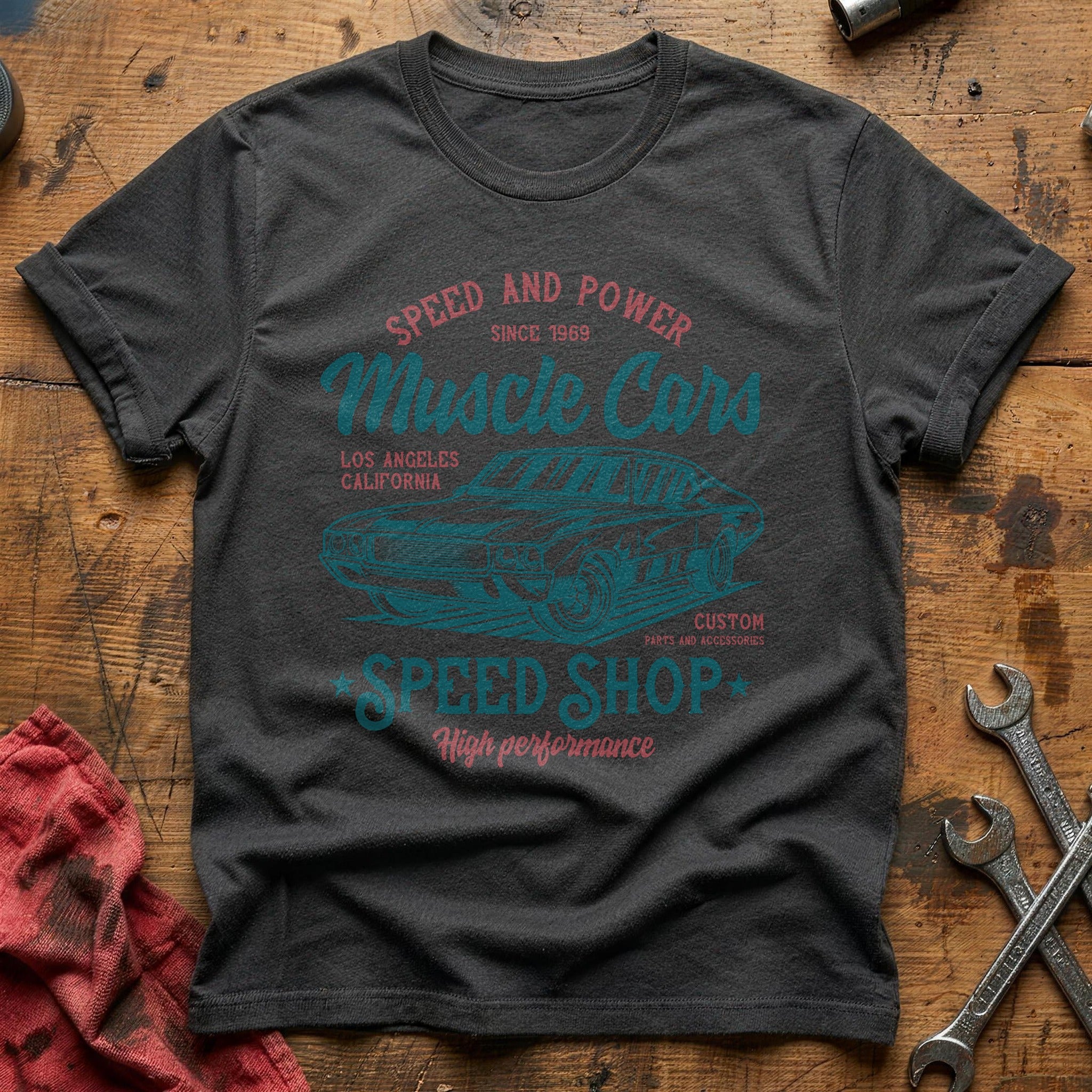 Muscle car speed shop T-Shirt - Charcoal