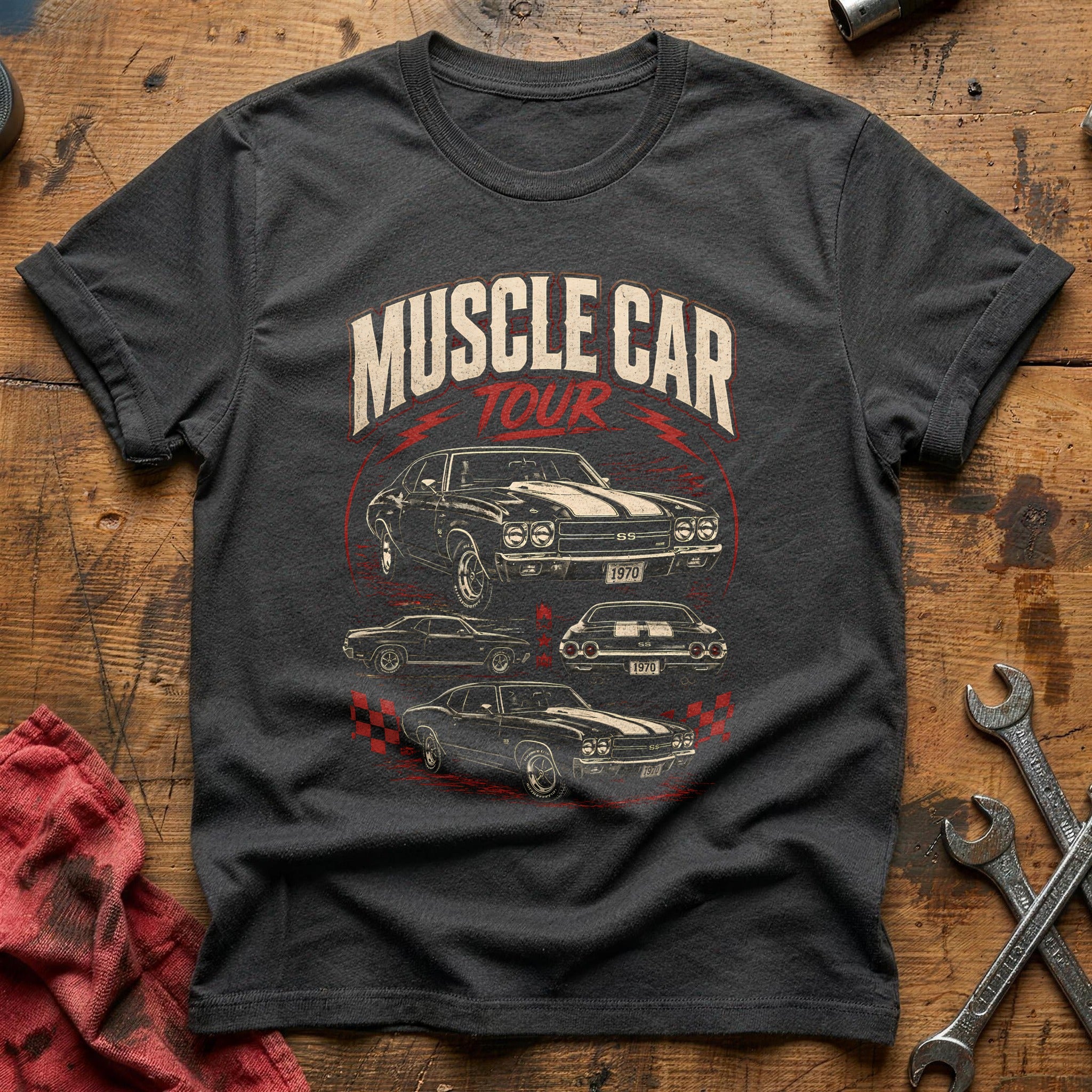 Muscle Car Tour Bootleg 29 T-Shirt - Charcoal