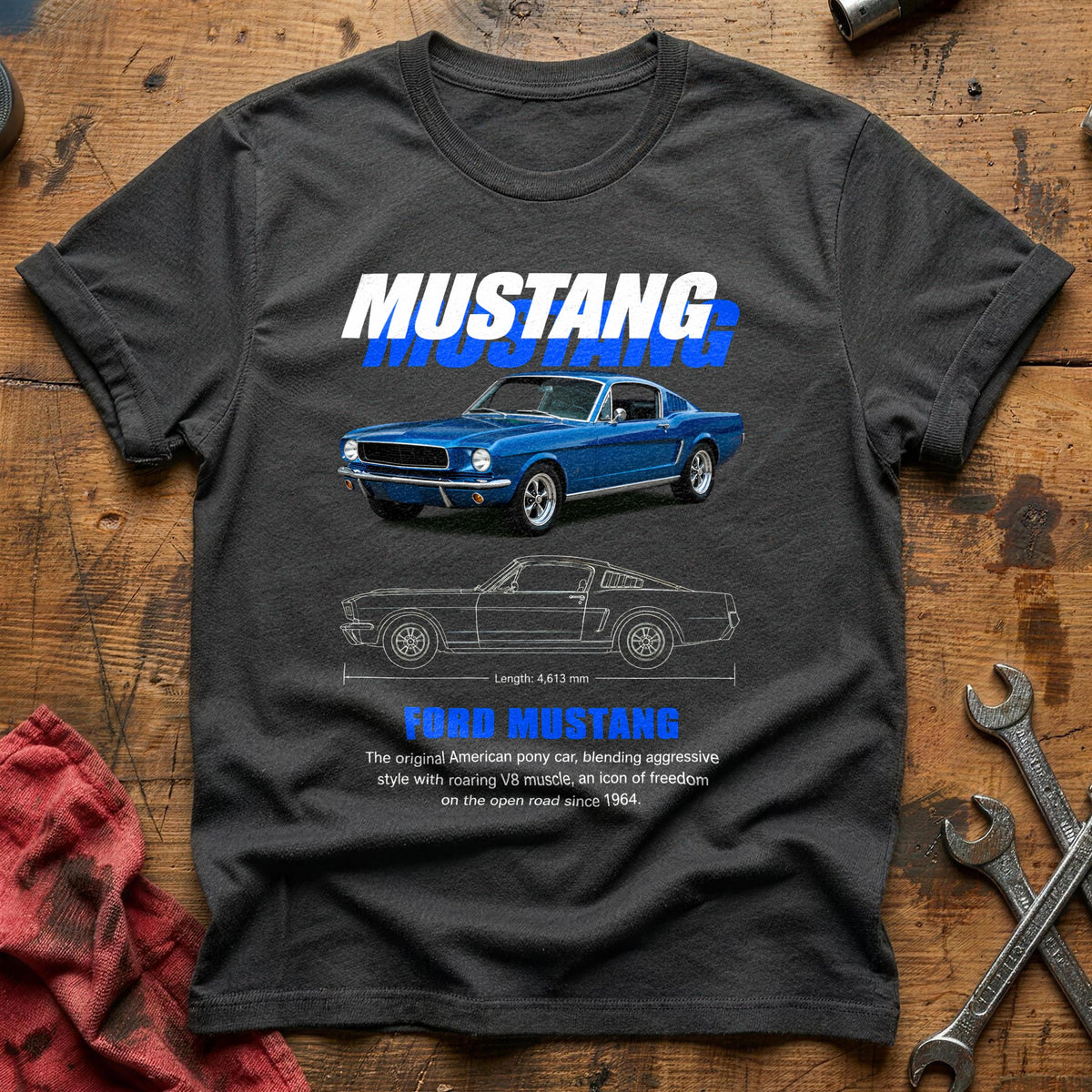 Mustang 96 T-Shirt - Charcoal
