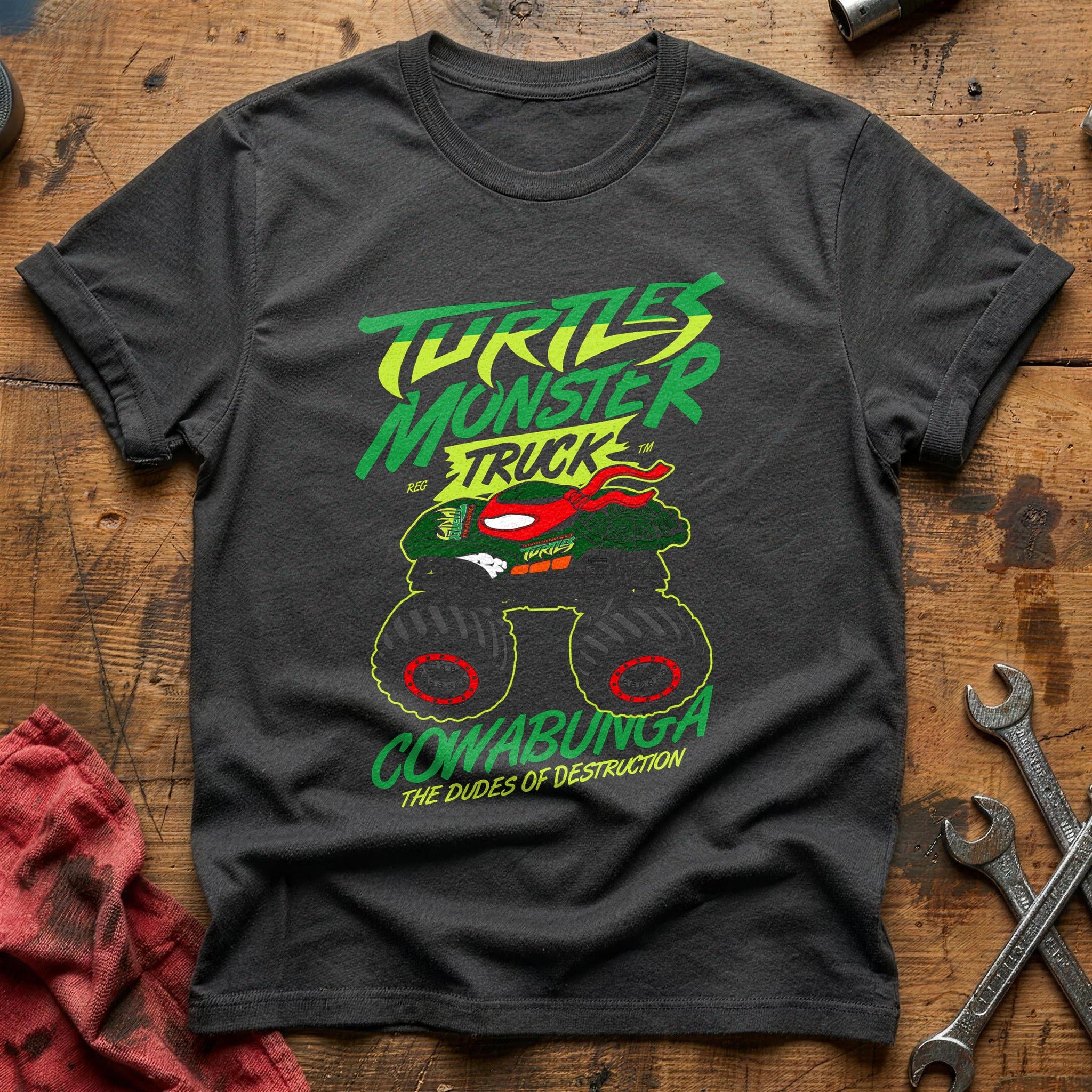 Ninja turtle monster truck T-Shirt - Charcoal