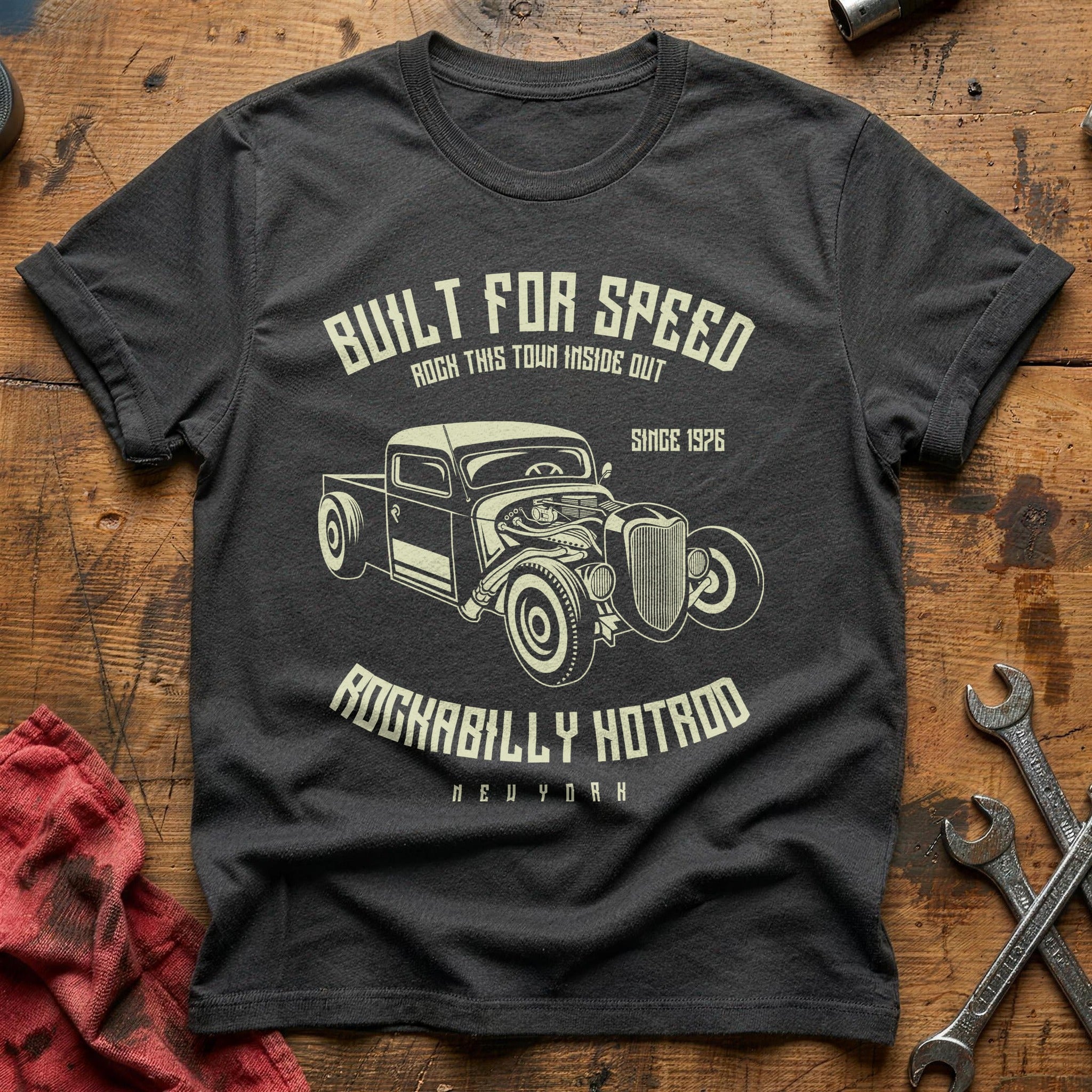 NY rockabilly hotrod T-Shirt - Charcoal