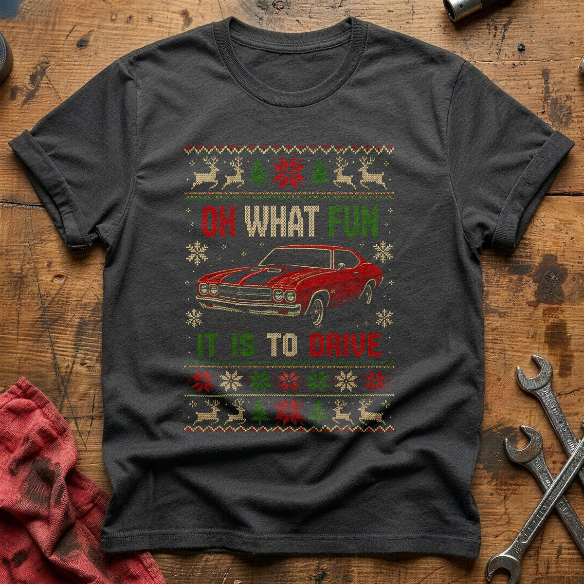 Oh What Fun It Is To Drive 58 T-Shirt - Charcoal