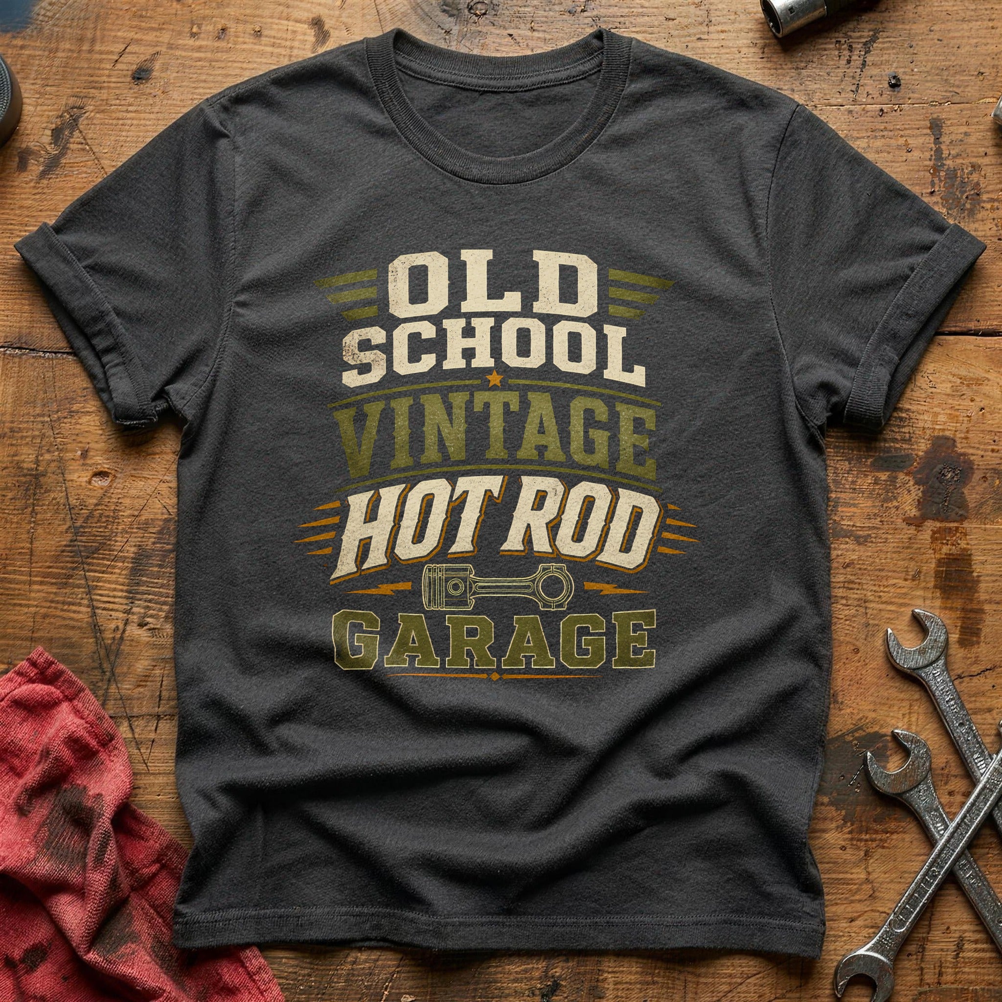 Old School Hot Rod Garage - Charcoal