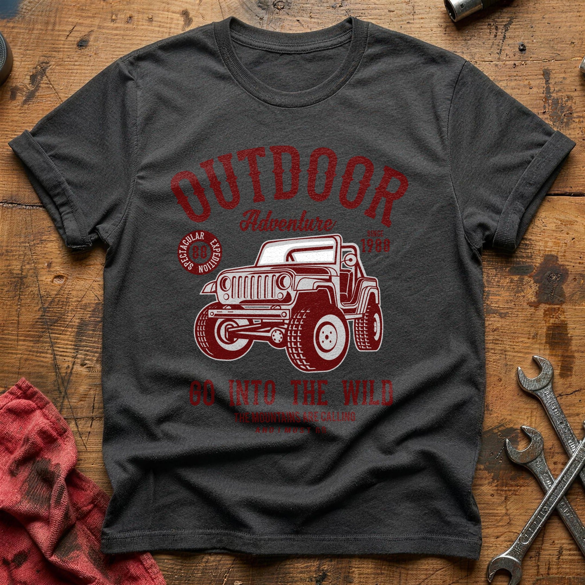 Outdoor jeep T-Shirt - Charcoal