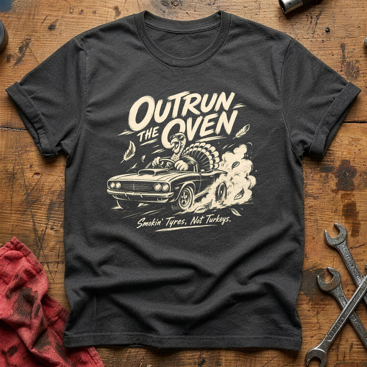 Outrun The Oven 1 T-Shirt - Charcoal