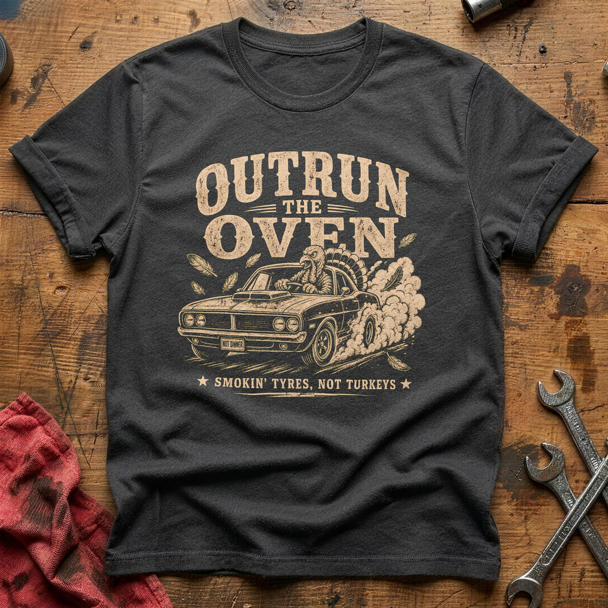 Outrun The Oven 3 T-Shirt - Charcoal