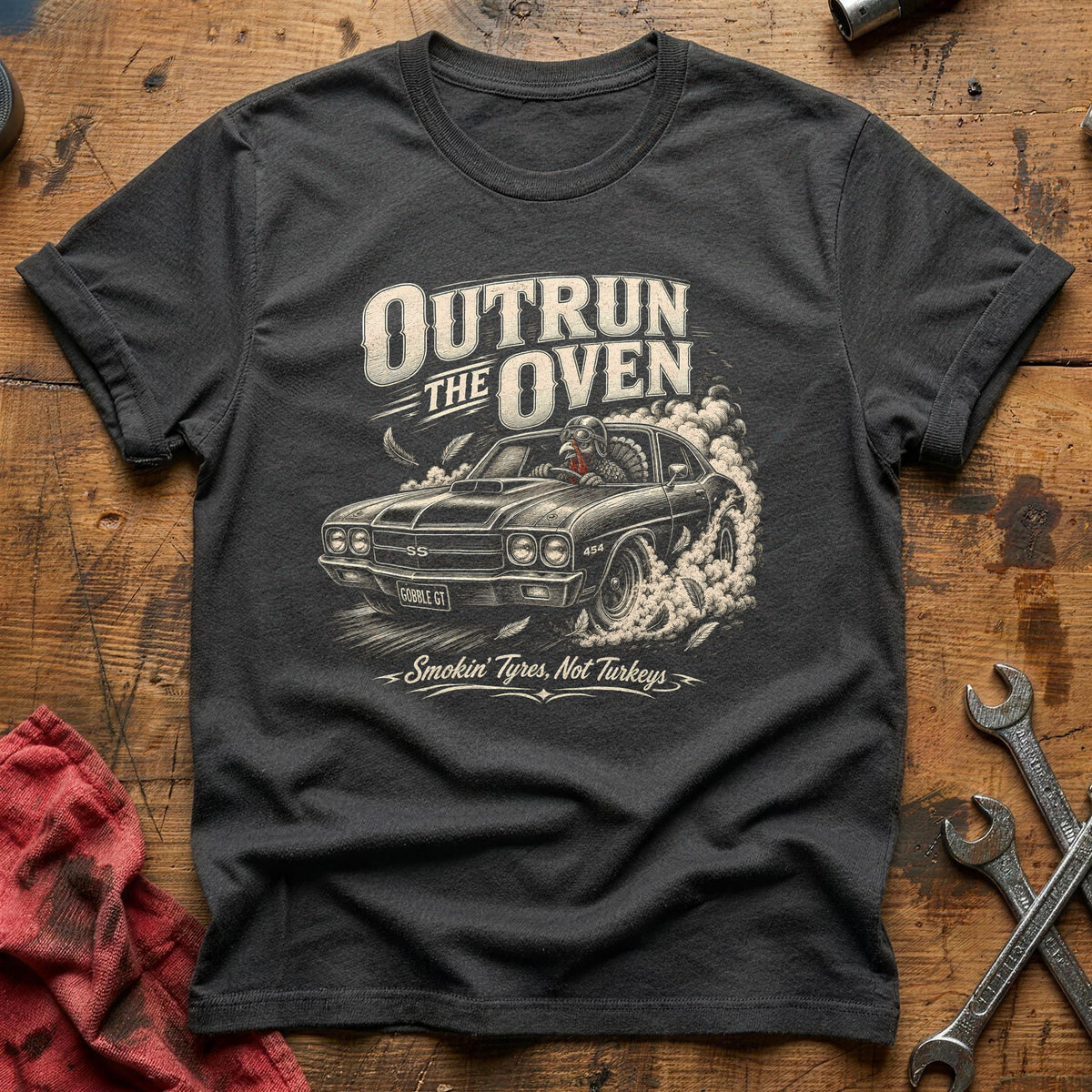 Outrun The Oven 4 T-Shirt - Charcoal