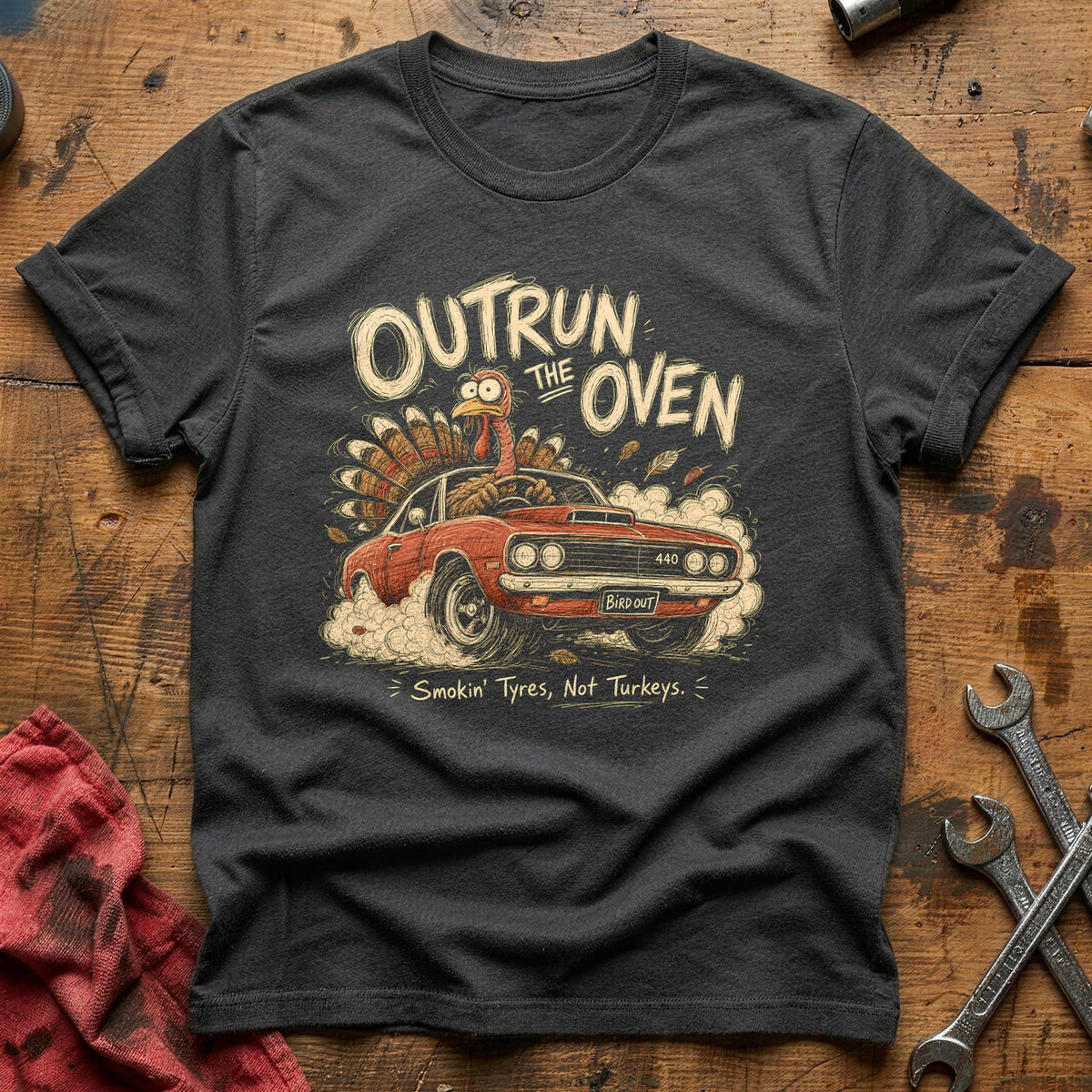 Outrun The Oven 6 T-Shirt - Charcoal