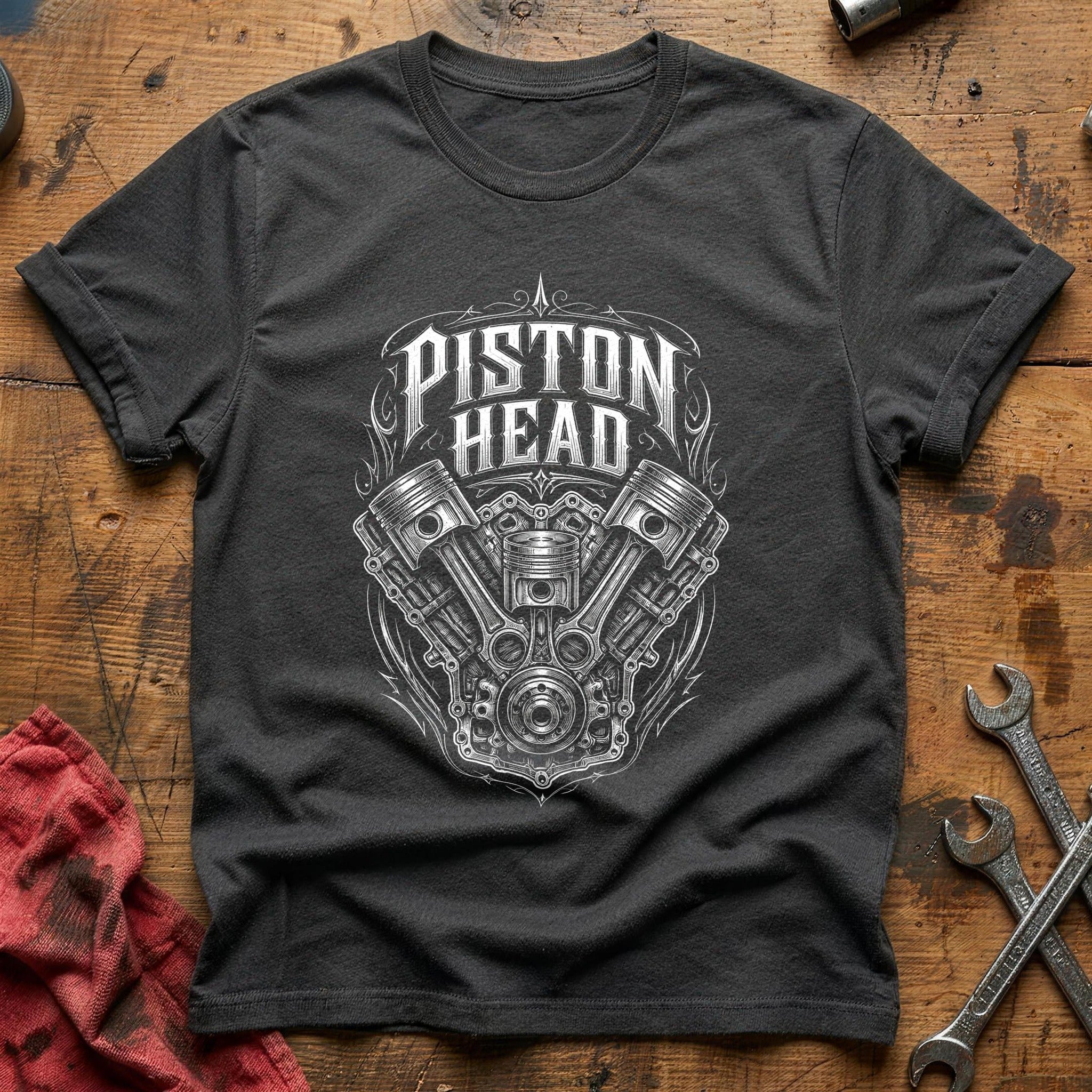 Piston Head Blackwork 78 T-Shirt - Charcoal