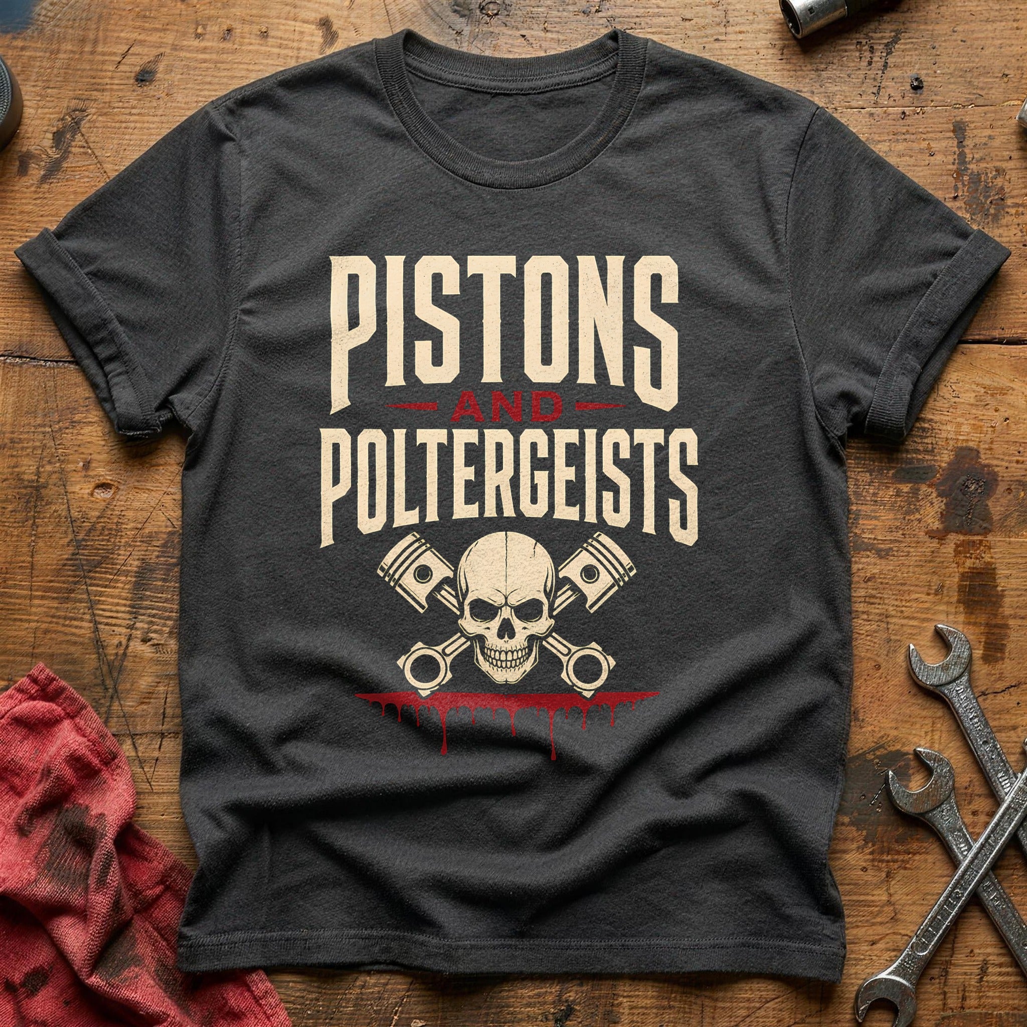 Pistons And Poltergeists 78 T-Shirt - Charcoal