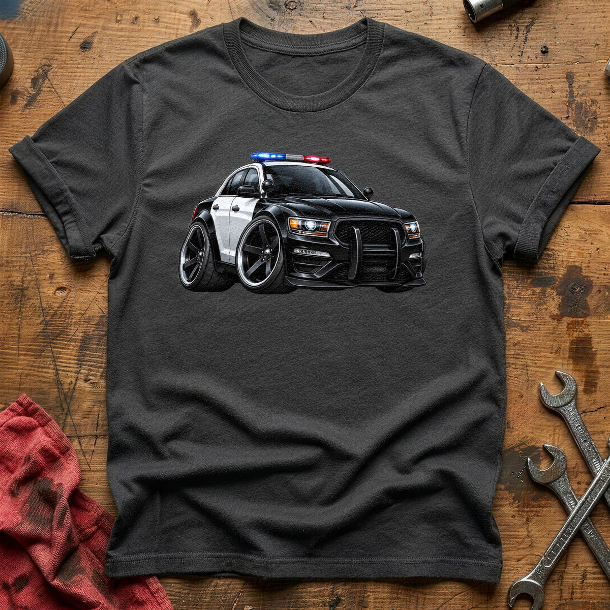 Police Car 71 T-Shirt - Charcoal
